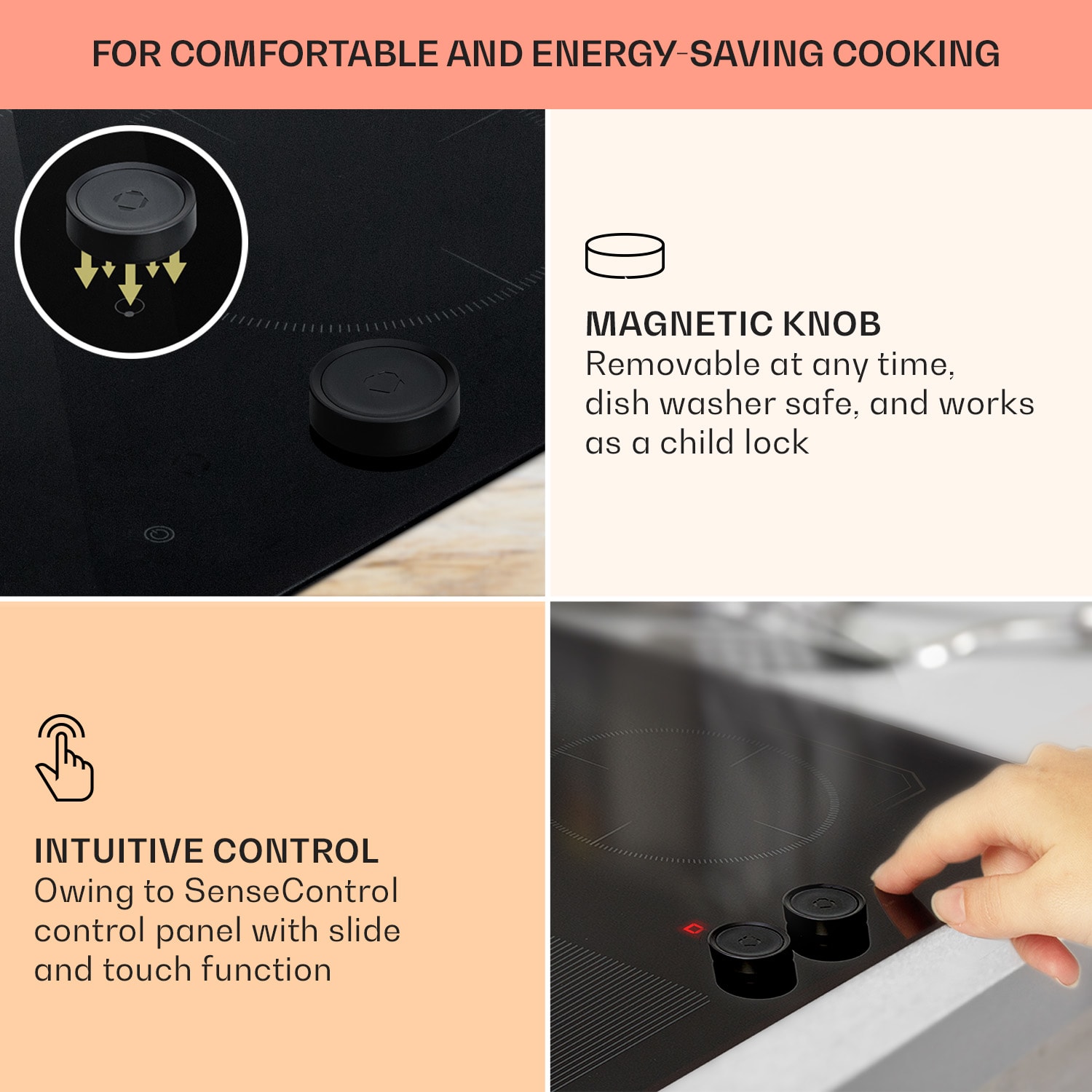 Klarstein Magnichef 4 Flex, vstavaná indukčná varná doska, 7000 W, 4 zóny, sklokeramika – Obrázok 4