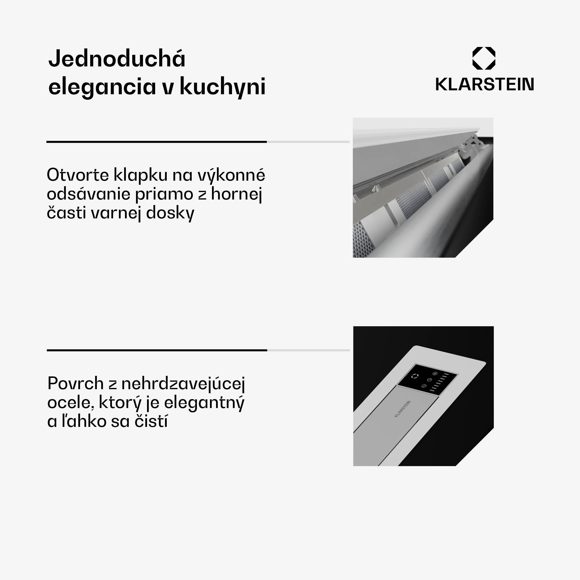 Klarstein Brisa, digestor 90 cm, výsuvný, nehrdzavejúca oceľ, 710 m³/h, A+ – Obrázok 3