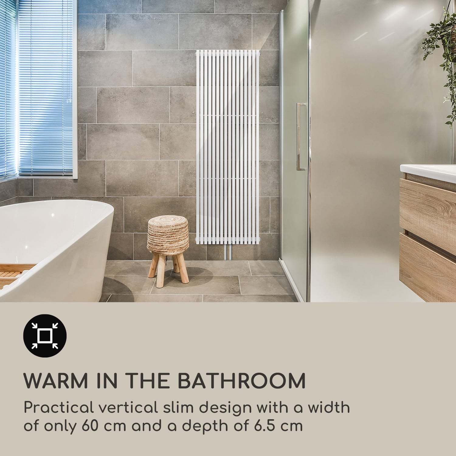 Blumfeldt Delgado, 180 x 60, radiátor, kúpeľňový radiátor, rúrkový radiátor, 1065W, teplá voda, 1/2 – Obrázok 2