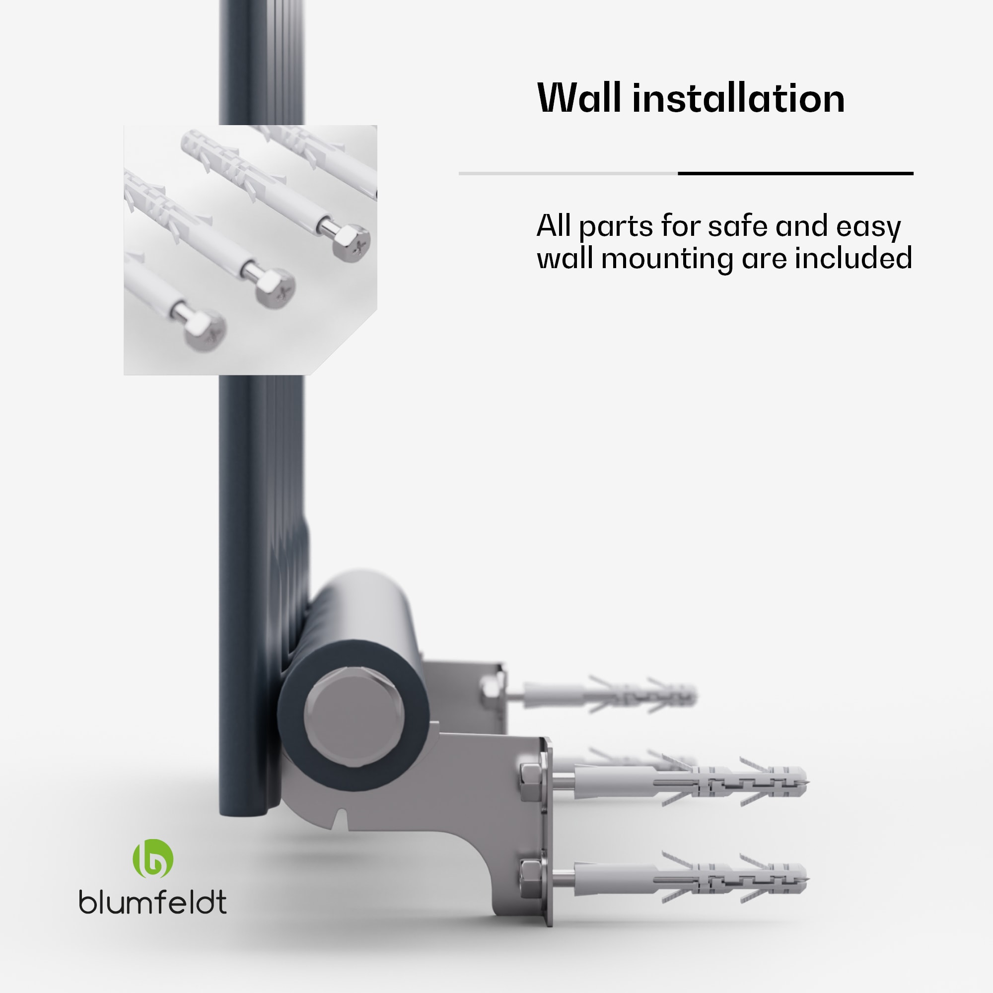 Blumfeldt Ontario, radiátor, 45 × 180, 1/2" bočné pripojenie, inštalácia na stenu, 485 W – Obrázok 4
