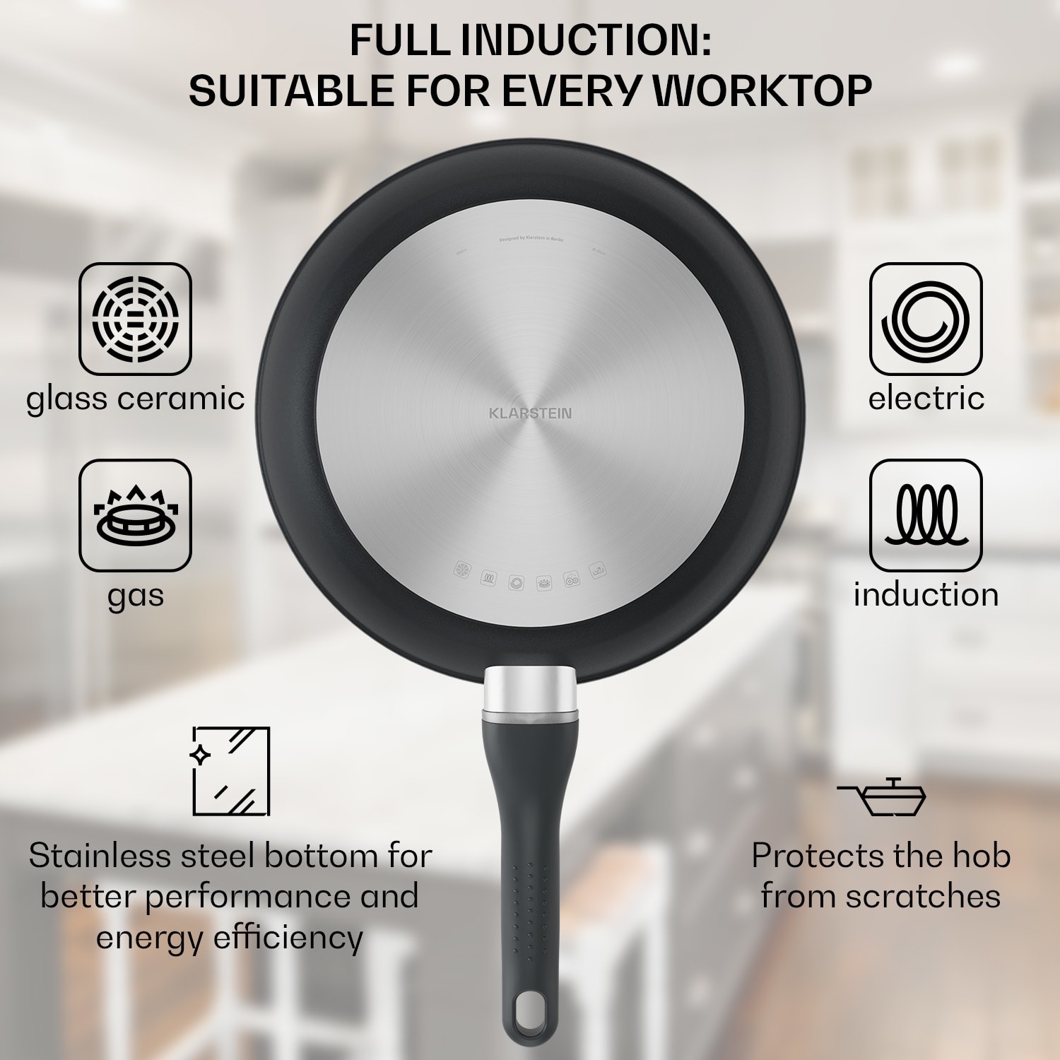 Klarstein Noto Endurance, set panvíc, kovaný hliník, 3 veľkosti, 2 plstené chrániče – Obrázok 5