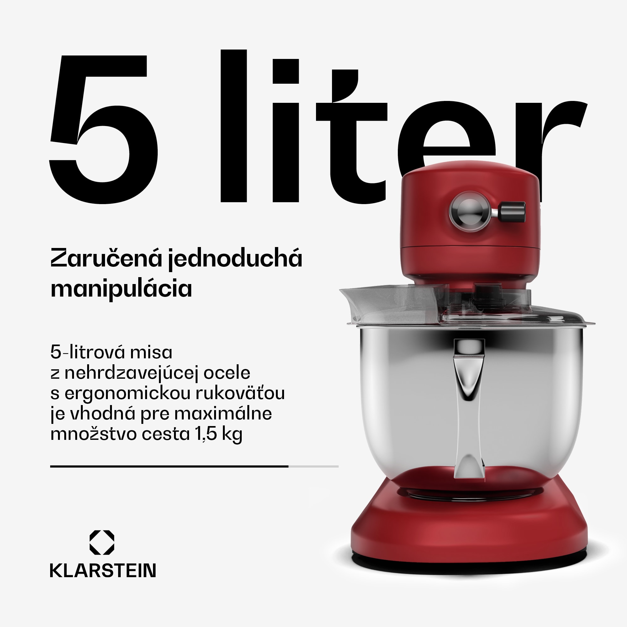 Klarstein Chiara kuchynský robot, 1600 W, 12 nastavení, misa z nehrdzavejúcej ocele, LCD displej, vrátane príslušenstva – Obrázok 4