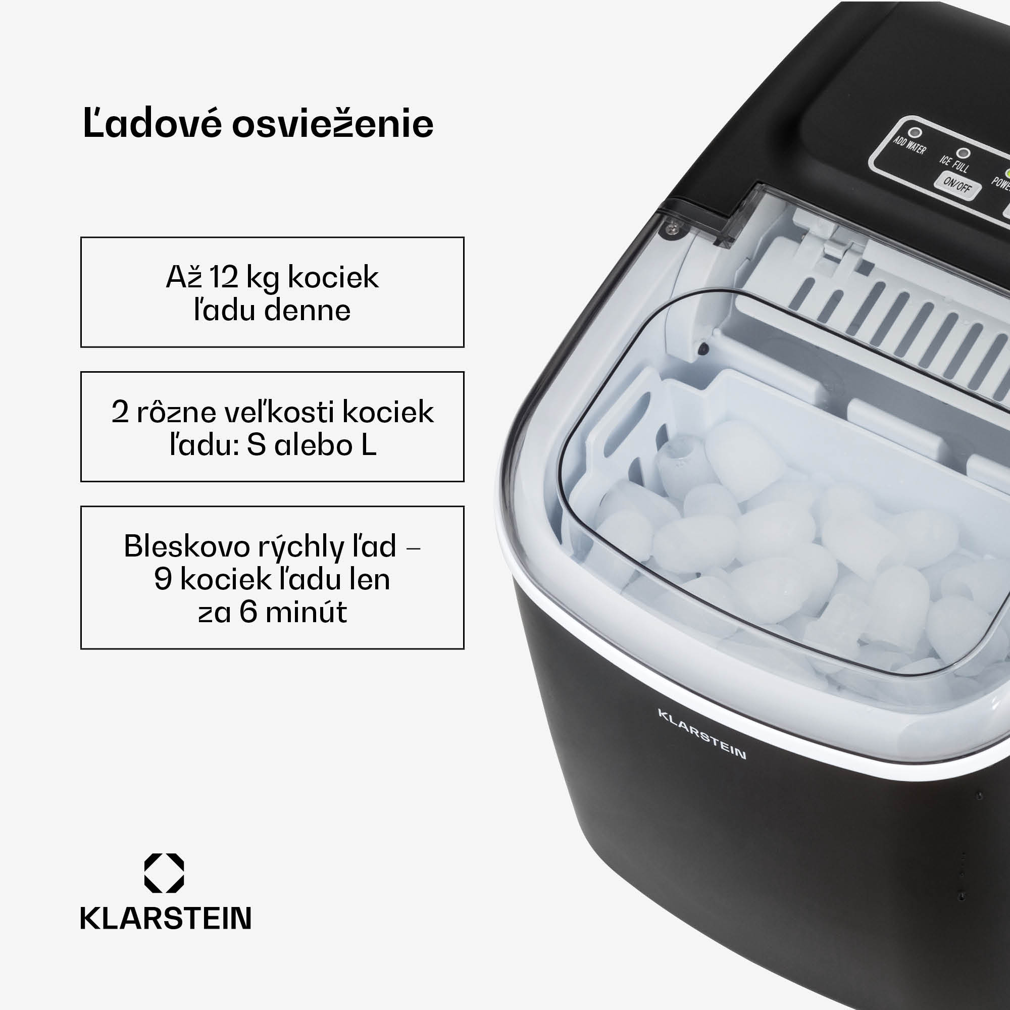 Klarstein Caldwell, výrobník ľadu, 12 kg/24 h, nádrž 1,3 l – Obrázok 2