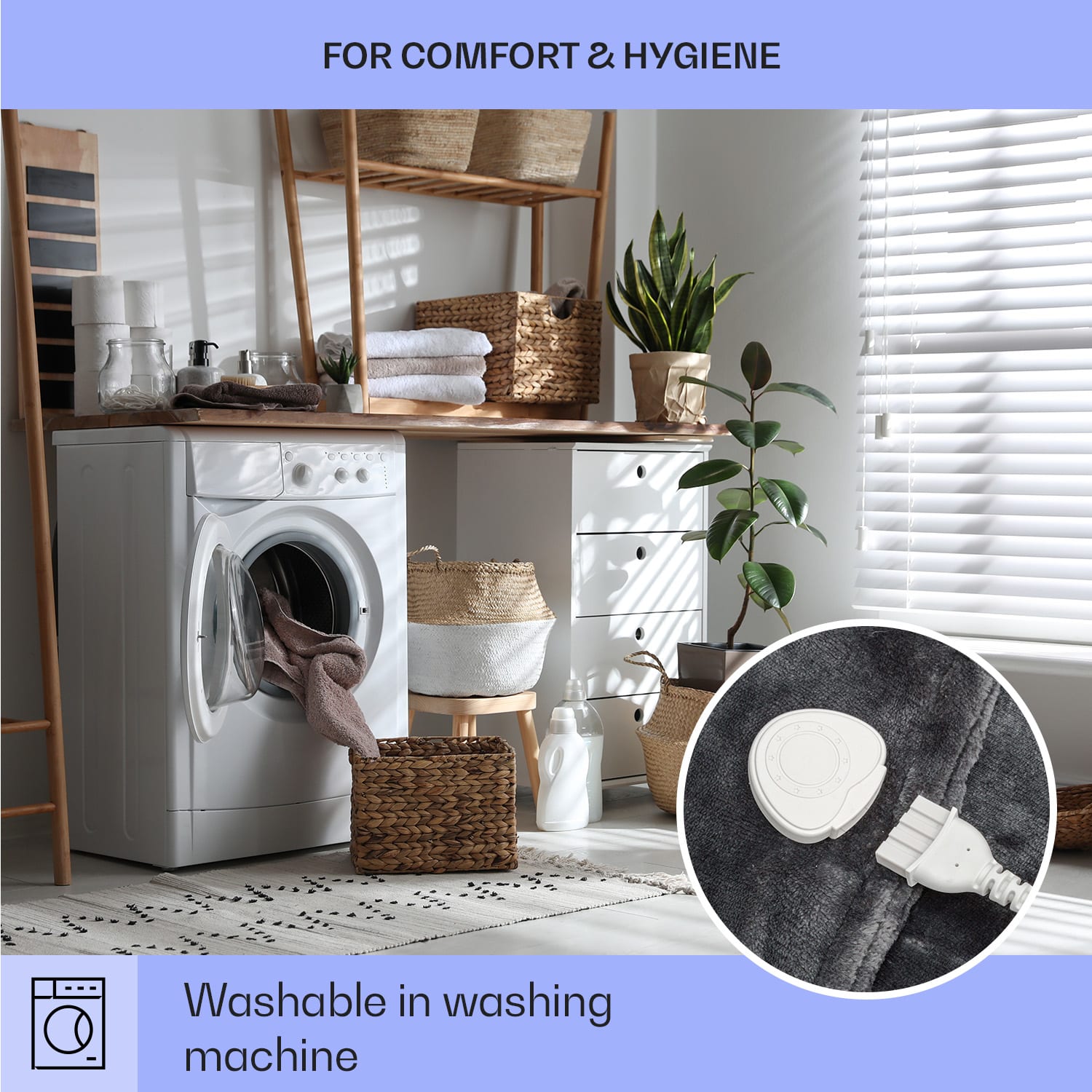 Klarstein Slanket vyhrievaná deka s rukávmi 120W 155x180cm Coral Fleece – Obrázok 3