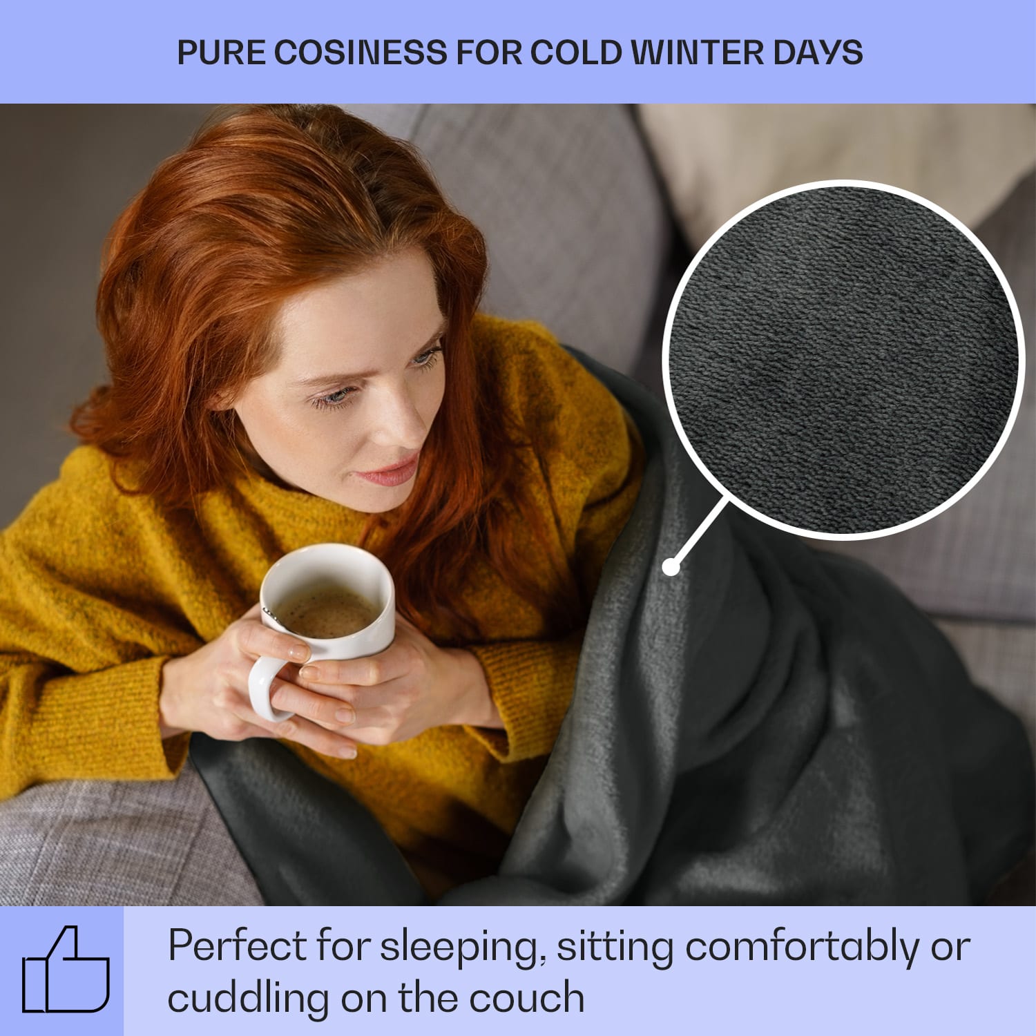 Klarstein Slanket vyhrievaná deka s rukávmi 120W 155x180cm Coral Fleece – Obrázok 5