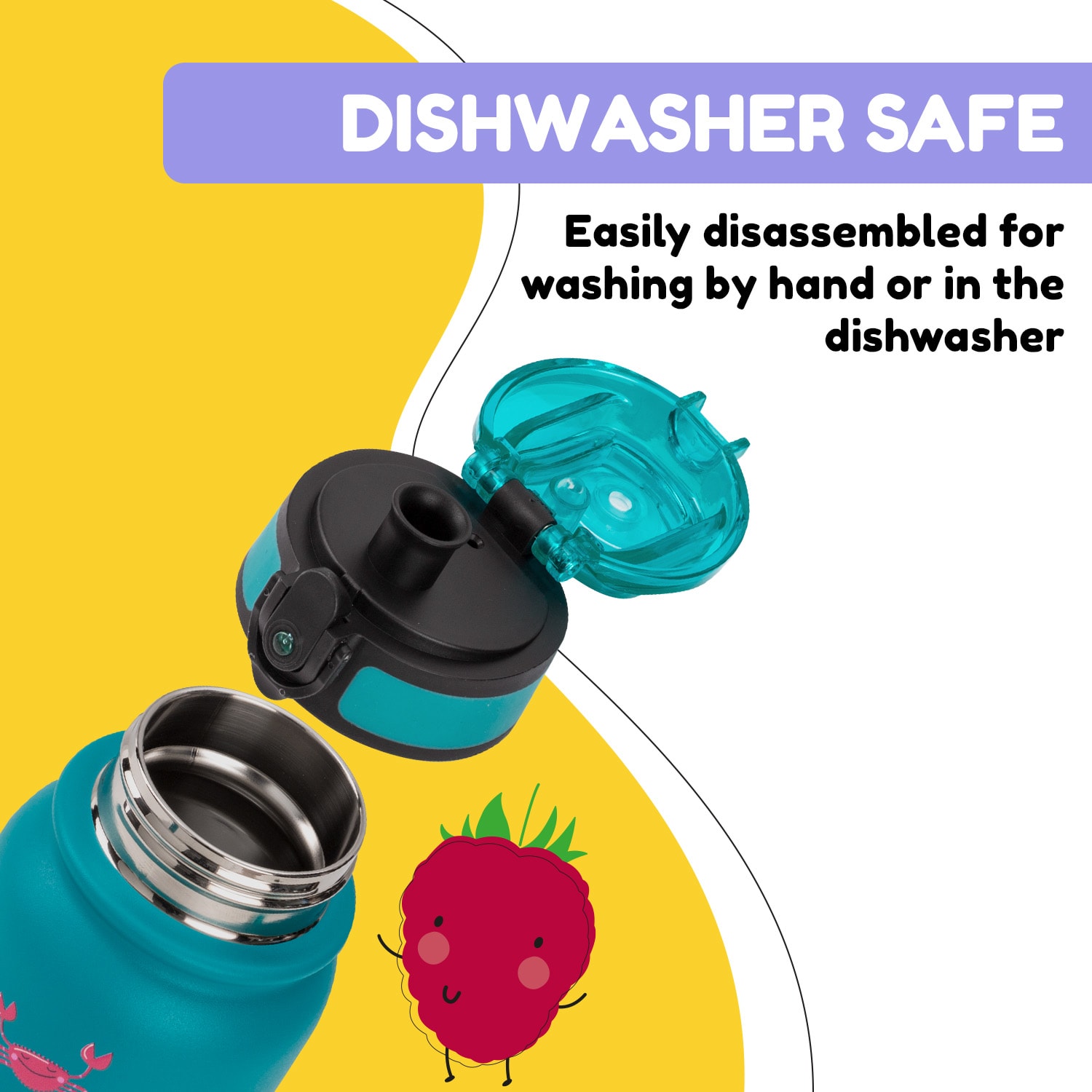 Klarstein Wakaba termoska 550 ml z nehrdzavejúcej ocele Tritan BPA-Free – Obrázok 4