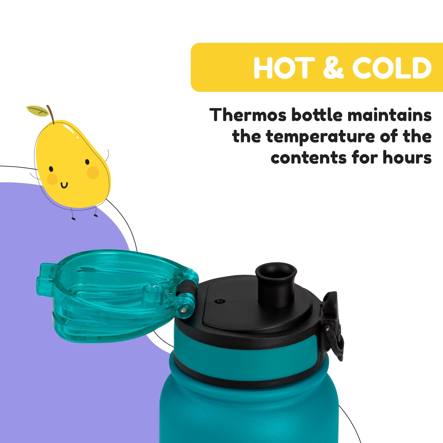 Klarstein Wakaba termoska 550 ml z nehrdzavejúcej ocele Tritan BPA-Free – Obrázok 5