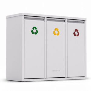 Klarstein Ordnungshüter 3, odpadkový kôš, 45 litrov, 3 recyklačné koše, nástenná inštalácia