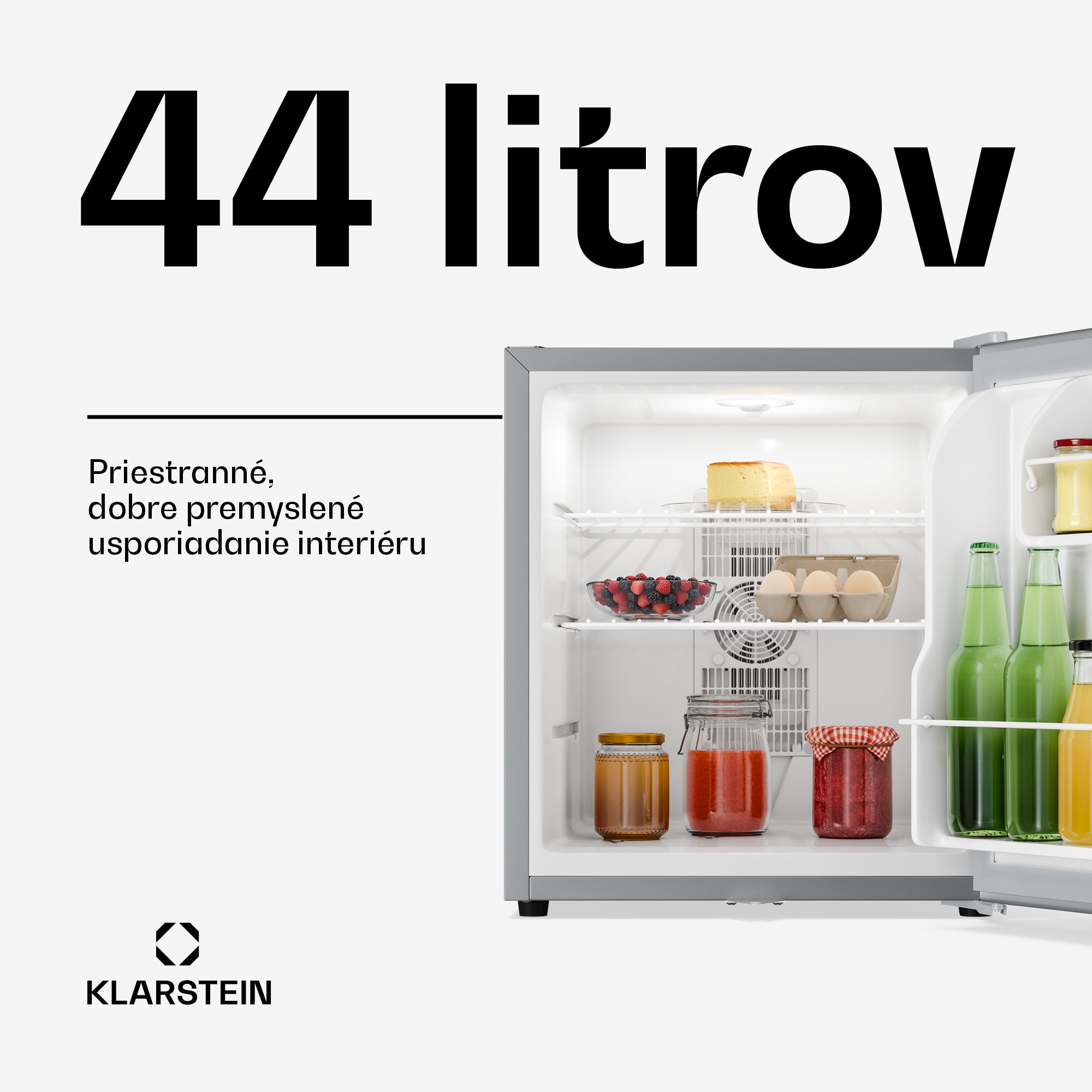 Klarstein Matterhorn 44, mini chladnička, 44 litrov, 35 dB, kompaktná, uzamykateľná – Obrázok 2