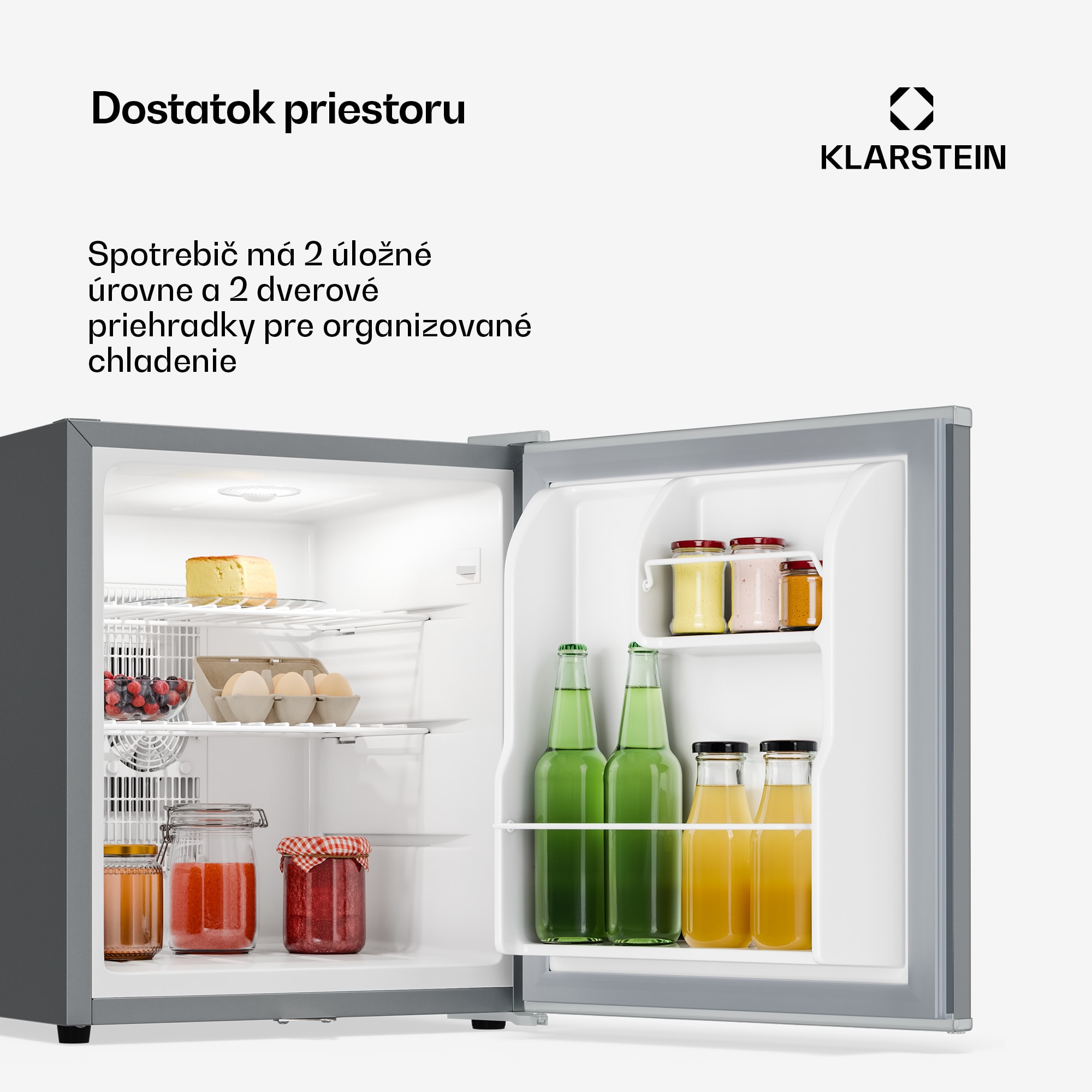 Klarstein Matterhorn 44, mini chladnička, 44 litrov, 35 dB, kompaktná, uzamykateľná – Obrázok 5