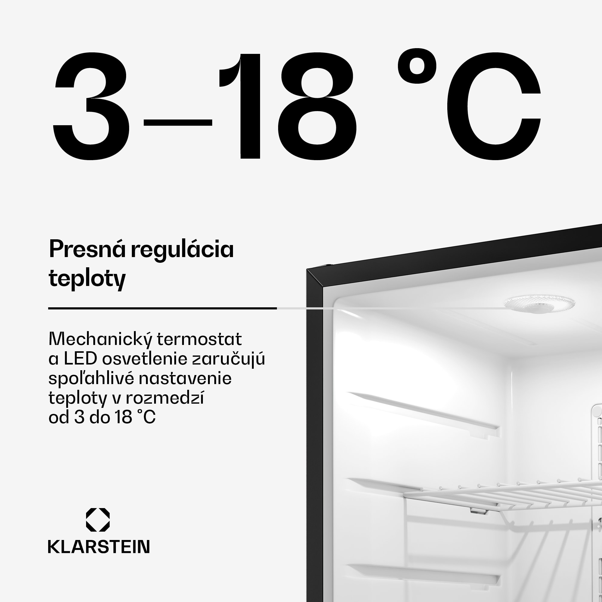 Klarstein Matterhorn 68, mini chladnička, 68 litrov, 35 dB, kompaktná, uzamykateľná – Obrázok 4