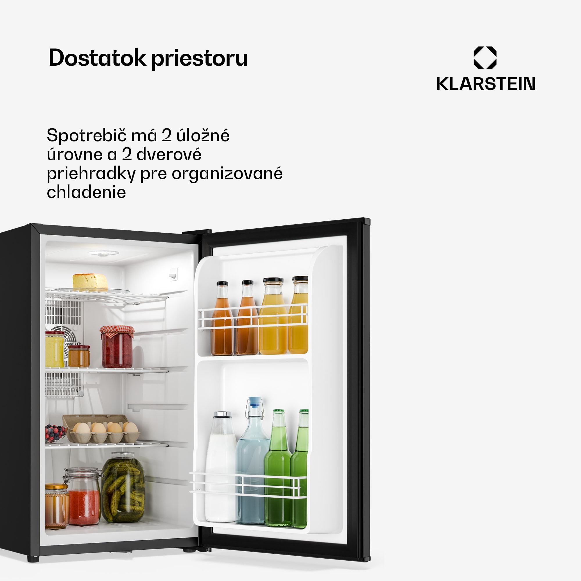 Klarstein Matterhorn 68, mini chladnička, 68 litrov, 35 dB, kompaktná, uzamykateľná – Obrázok 5