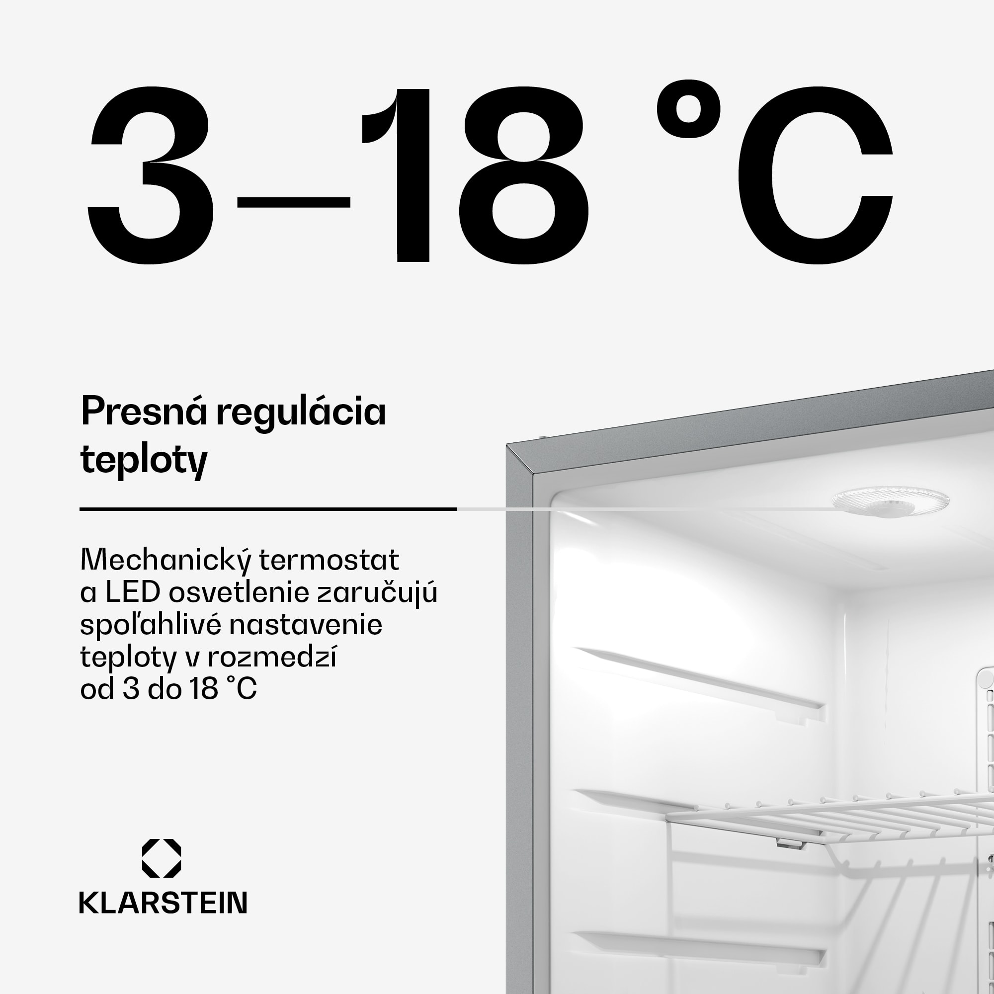 Klarstein Matterhorn 68, mini chladnička, 68 litrov, 35 dB, kompaktná, uzamykateľná – Obrázok 4