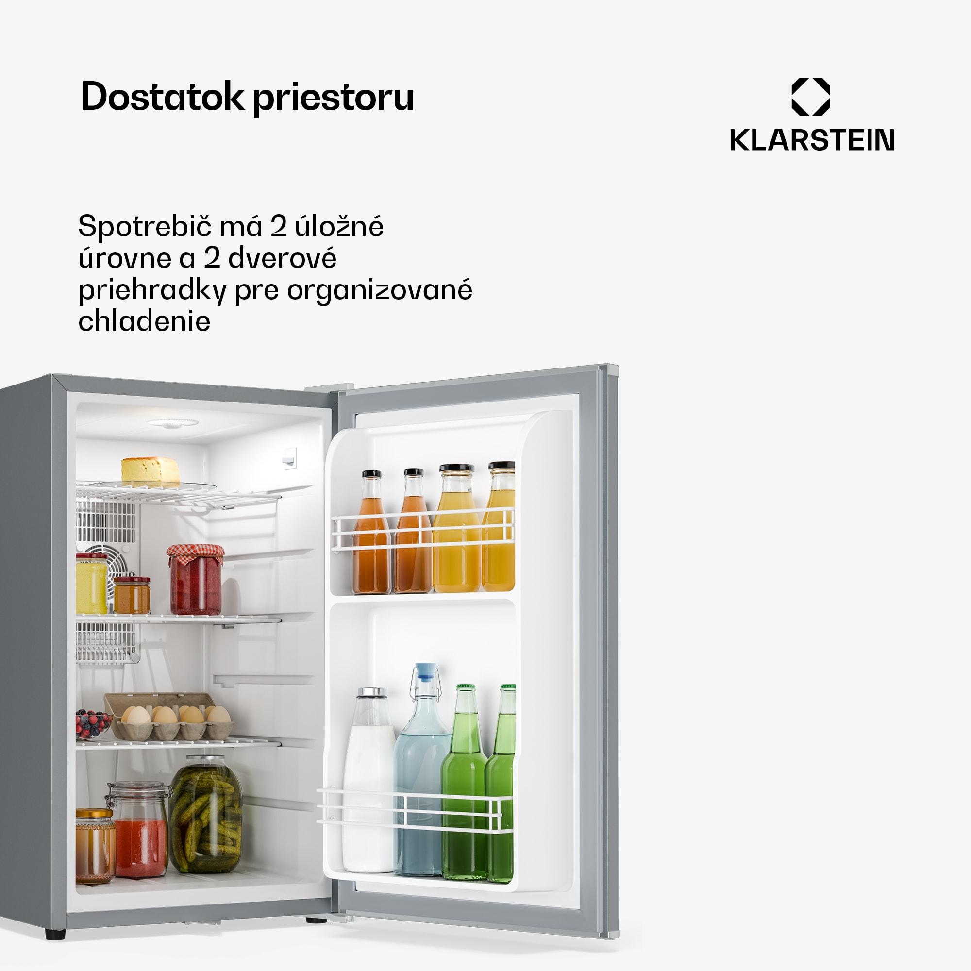 Klarstein Matterhorn 68, mini chladnička, 68 litrov, 35 dB, kompaktná, uzamykateľná – Obrázok 5