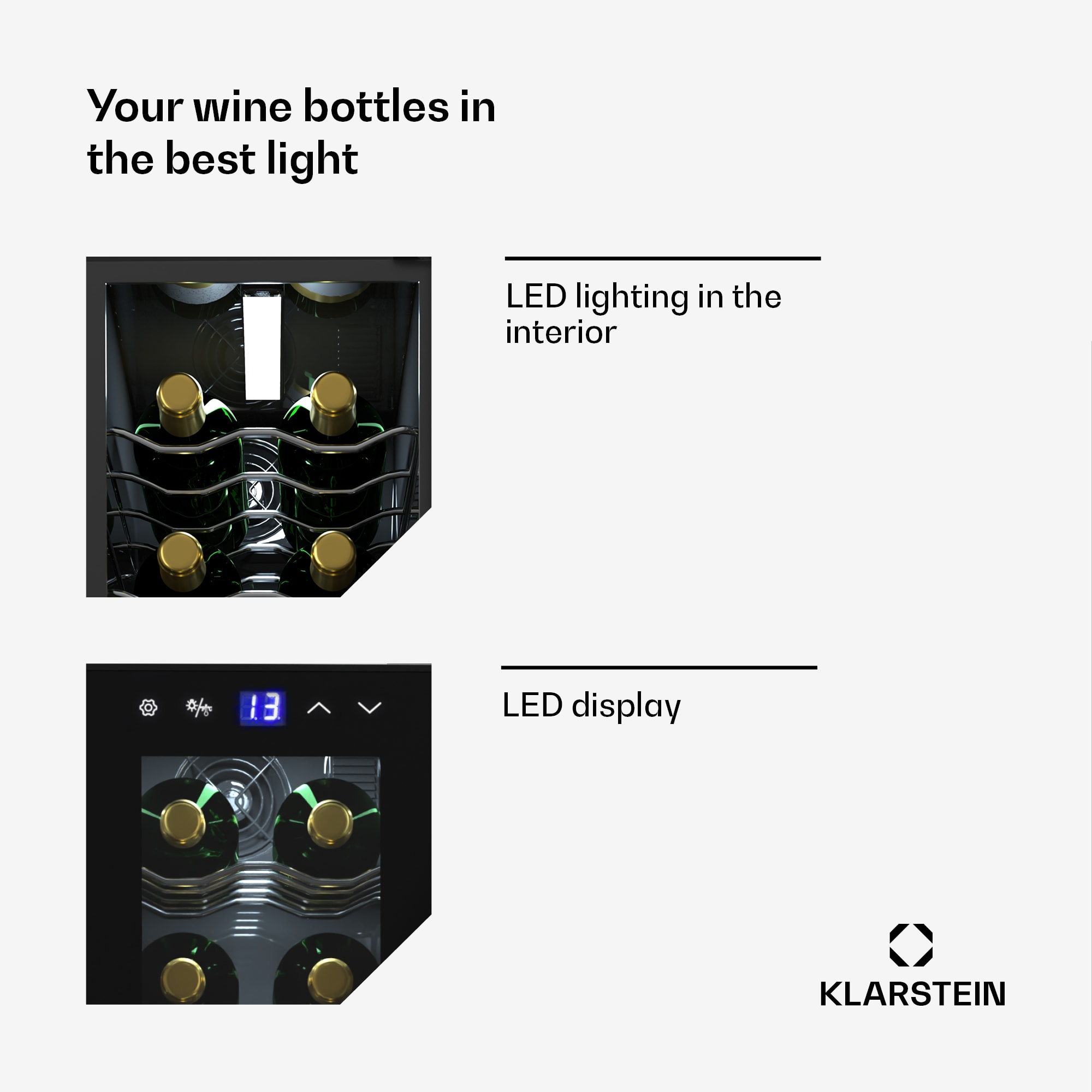 Klarstein Shiraz 14 Slim Uno chladnička na víno 14 fliaš 5 - 18 °C dotykové ovládanie – Obrázok 4