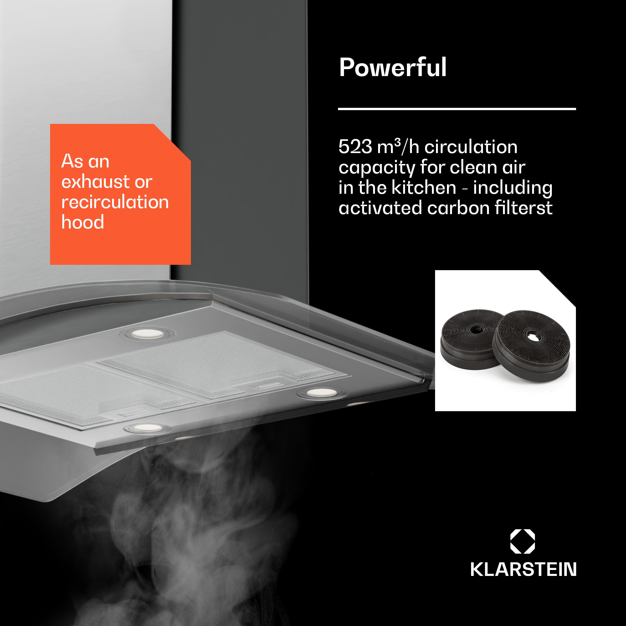 Klarstein Colette, digestor, 90 cm, 600 m³/h, energetická trieda A, ušľachtilá oceľ, strieborný – Obrázok 3