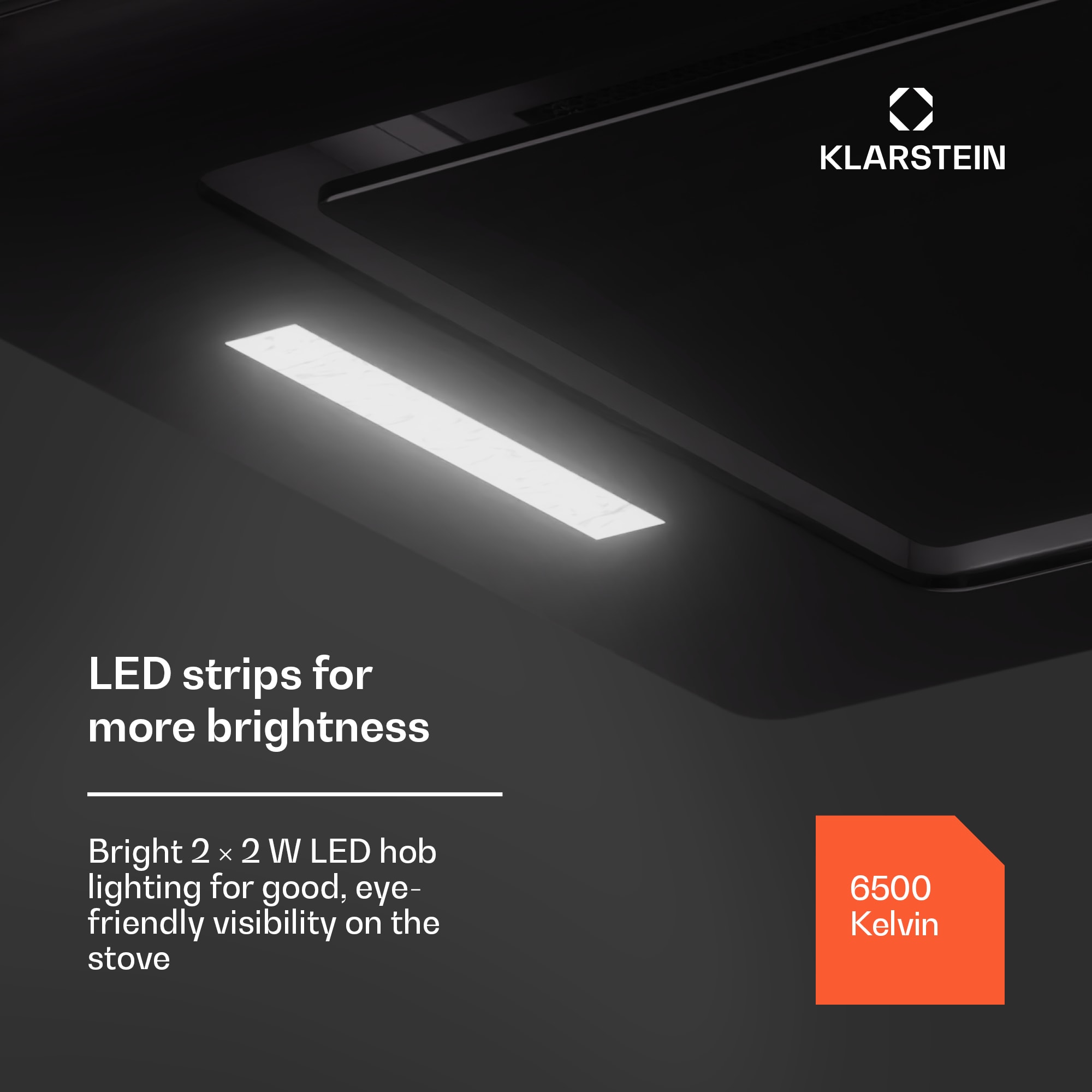 Klarstein Hektor Eco, digestor, 52 cm, 466 m³/h, dotykové ovládanie, sklo – Obrázok 4