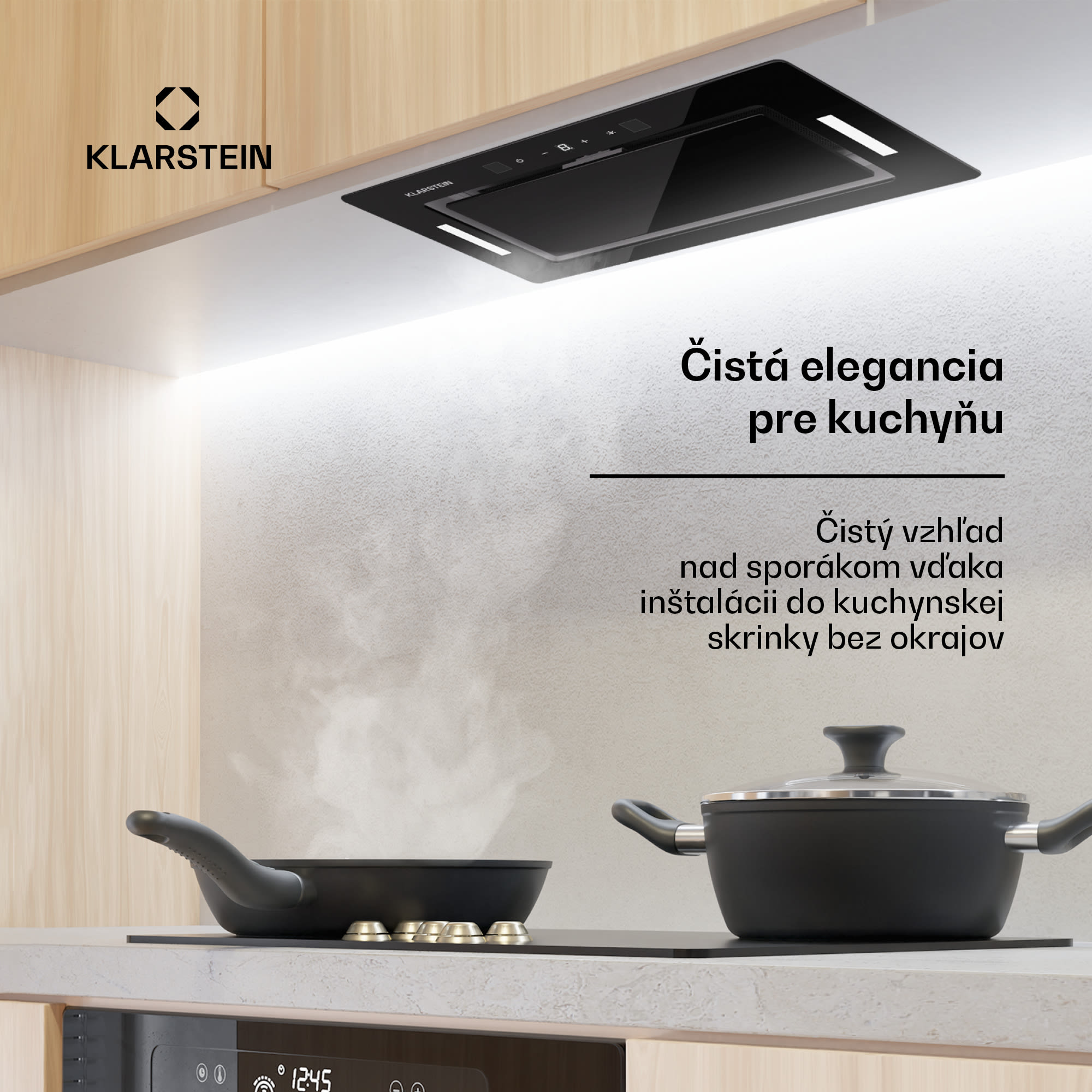 Klarstein Hektor Eco, digestor, 72 cm, 466 m³/h, dotykové ovládanie, sklo – Obrázok 2