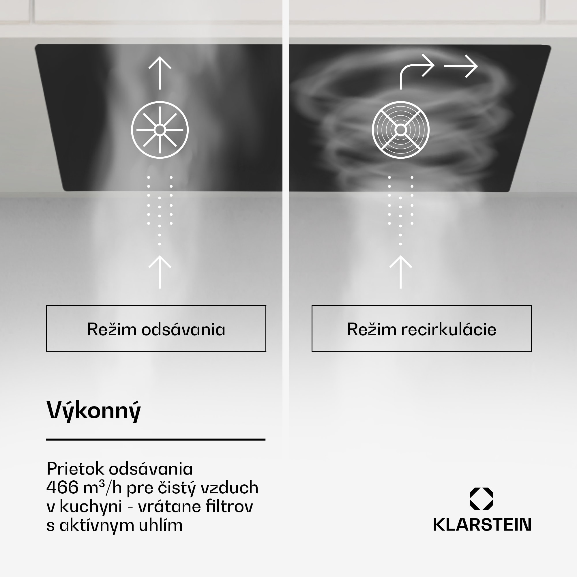 Klarstein Hektor Eco, digestor, 72 cm, 466 m³/h, dotykové ovládanie, sklo – Obrázok 3