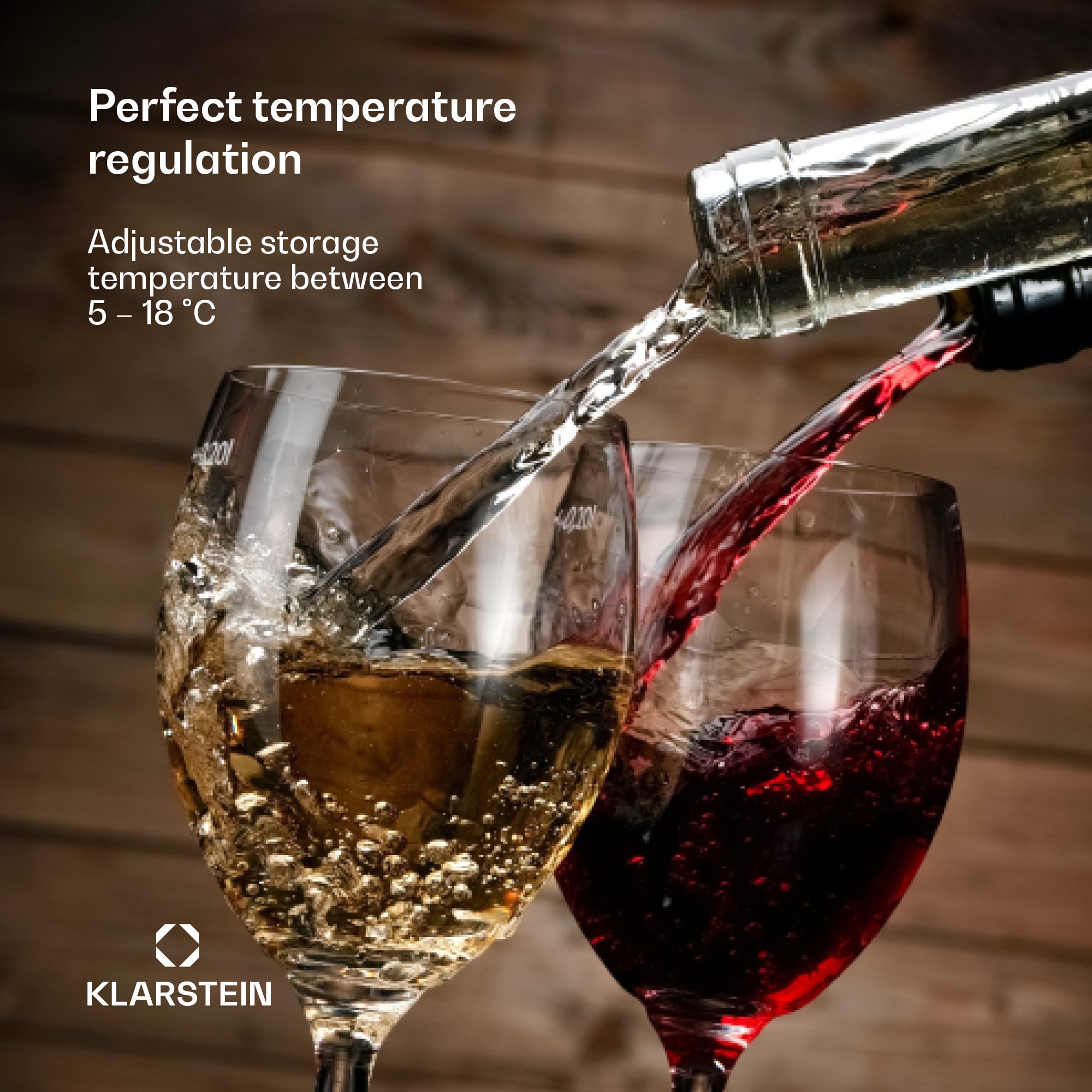 Klarstein Shiraz Premium Smart 18, Chladnička na víno na 18 fliaš – Obrázok 3