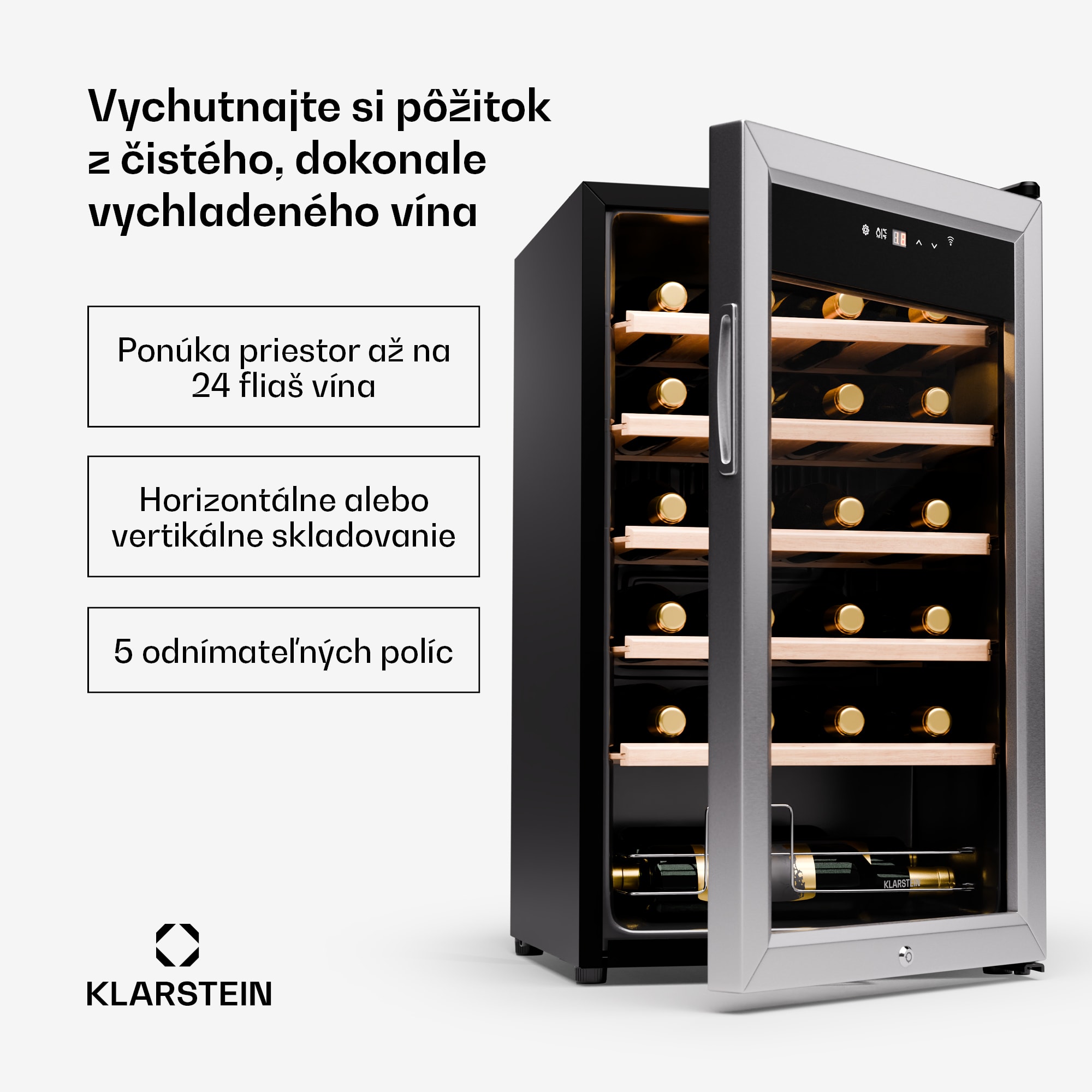 Klarstein Shiraz Premium Smart 24, chladnička na víno – Obrázok 2