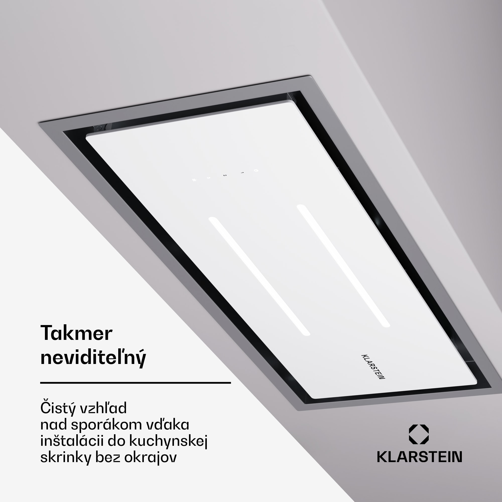 Klarstein High Line Eco 77, Stropný digestor, 77 cm, 436 m³/h, stupne, diaľkové ovládanie, ambientné osvetlenie – Obrázok 5