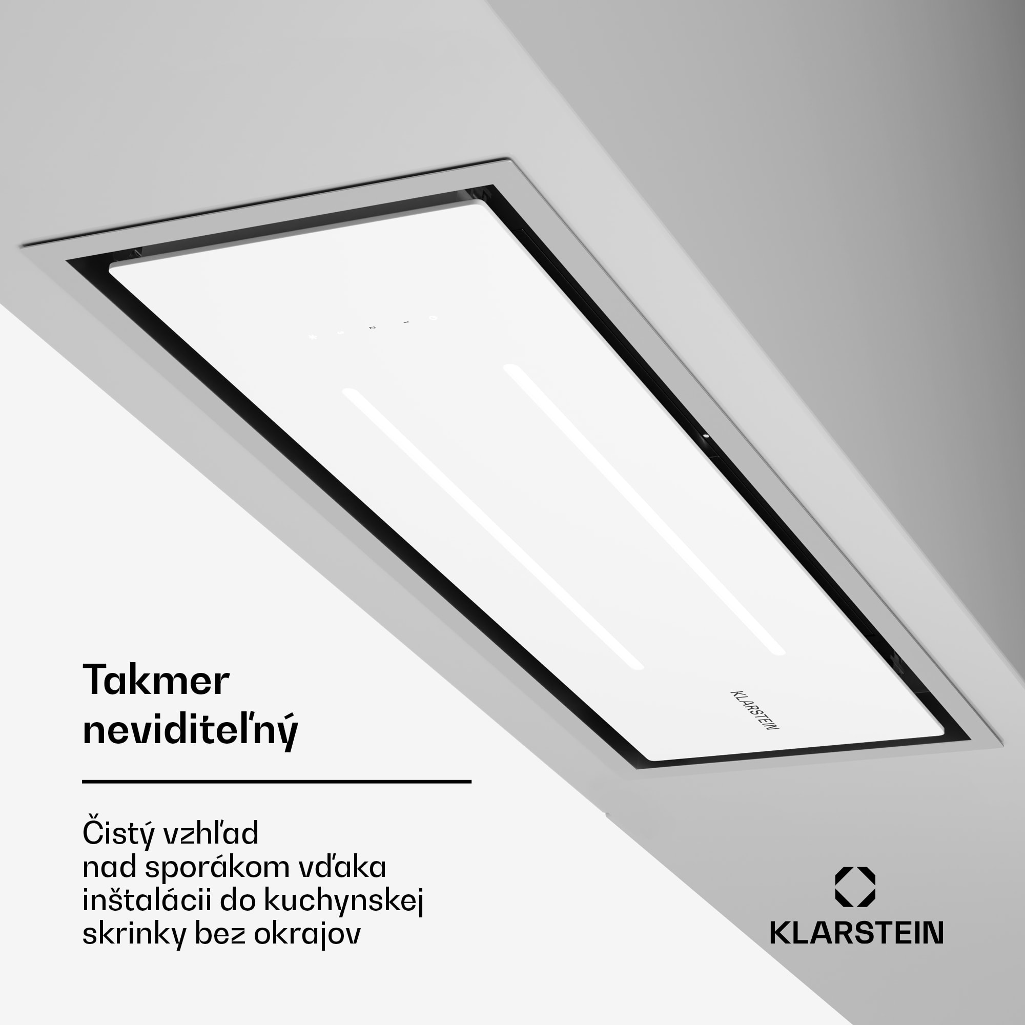 Klarstein High Line Eco 90, Stropný digestor, 90 cm, 436 m³/h, stupne, diaľkové ovládanie, ambientné osvetlenie – Obrázok 5