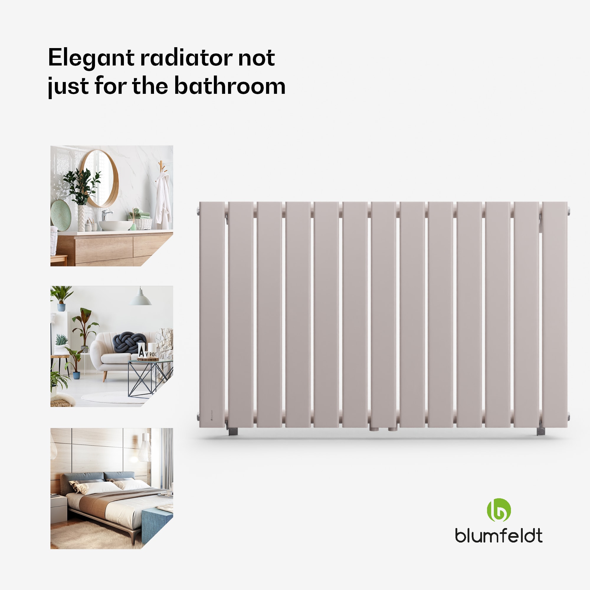 Blumfeldt Ontario, radiátor, 100 x 60, 1/2" bočné a stredové pripojenie, inštalácia na stenu, 681 W – Obrázok 2