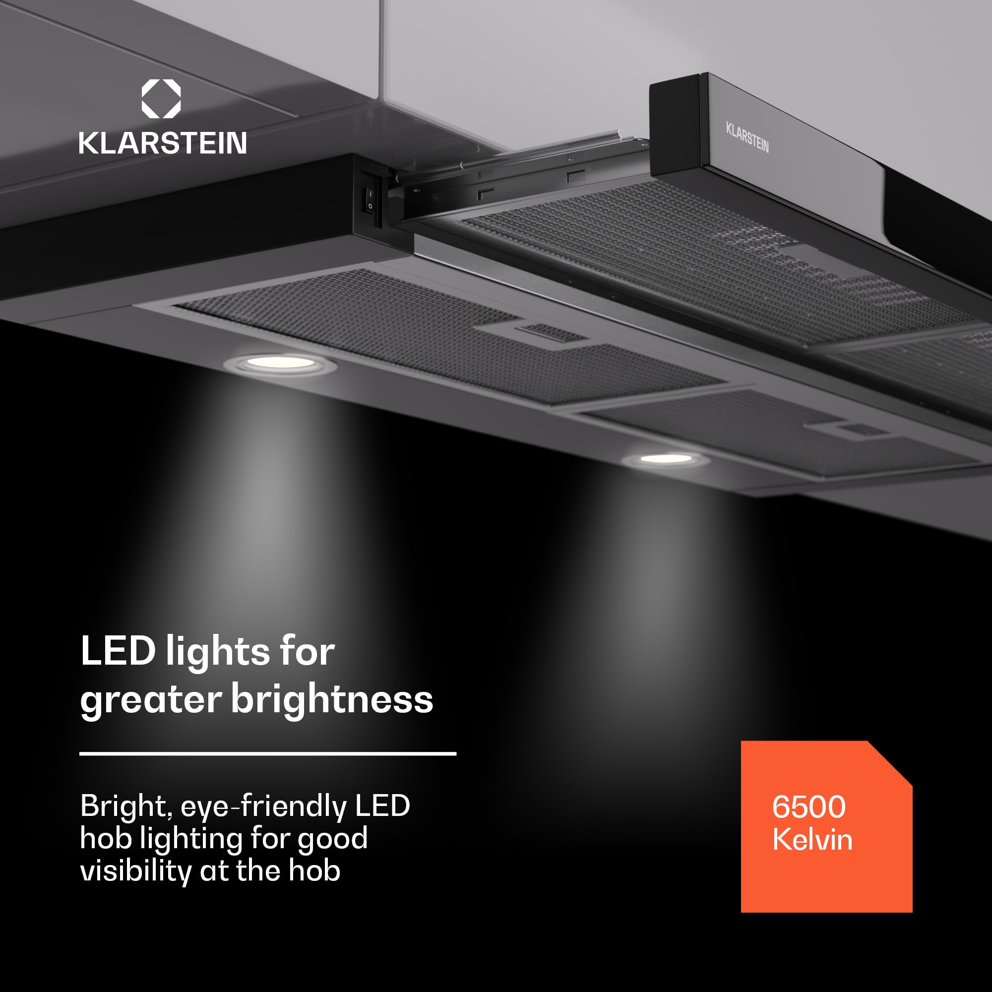 Klarstein Mariana 90 Neo, plochý digestor, 491 m³/h, odsávanie/recirkulácia vzduchu, LED, EEK C – Obrázok 4