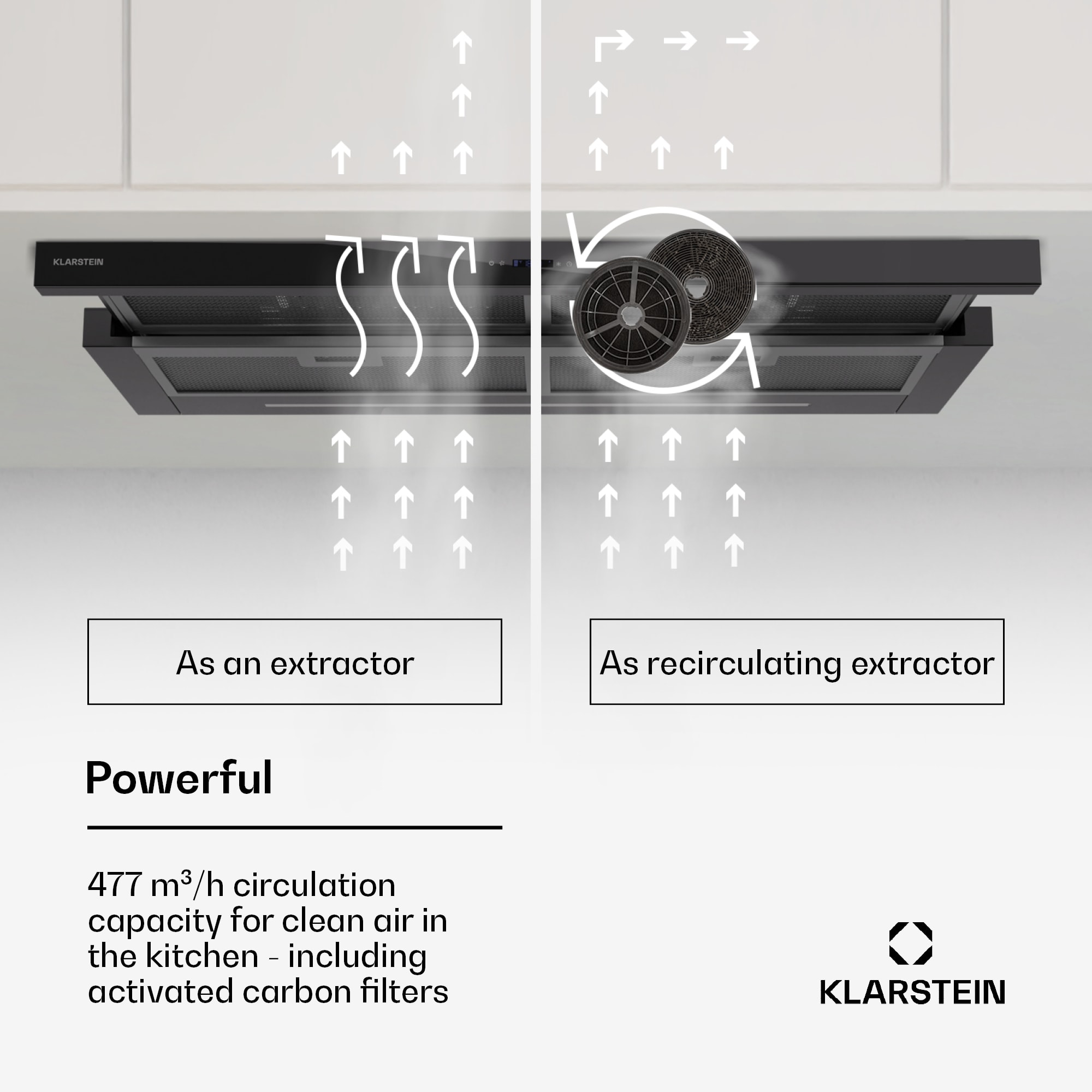 Klarstein Mariana Neo 90, plochý digestor, 90 cm, 640 m³/h, odsávanie vzduchu, LED – Obrázok 2