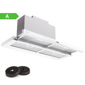 Klarstein Mariana Neo 90, plochý digestor, 90 cm, 640 m³/h, odsávanie vzduchu, LED