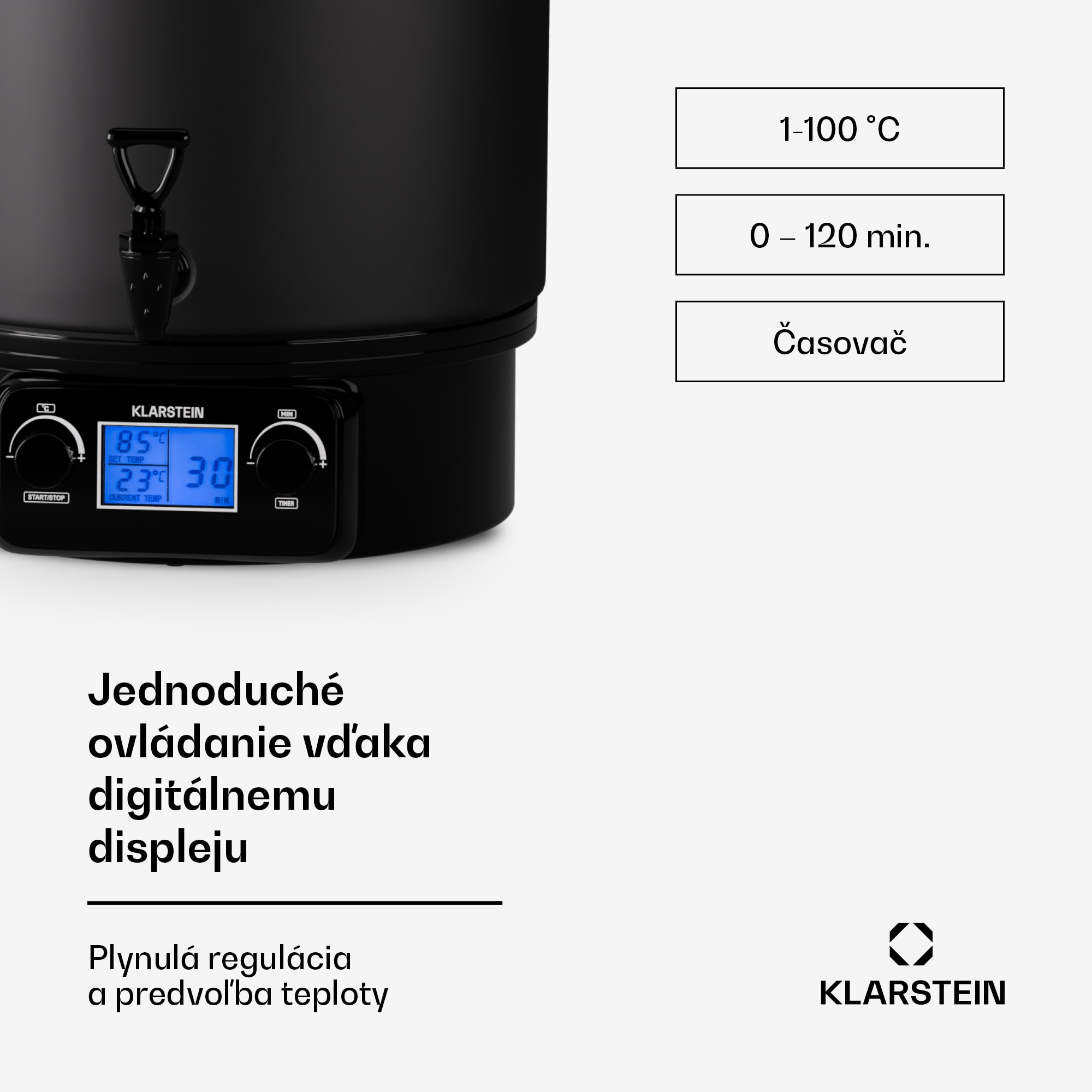Klarstein Biggie Digital, závarací hrniec, 27 l, 2000 W, nehrdzavejúca oceľ – Obrázok 4