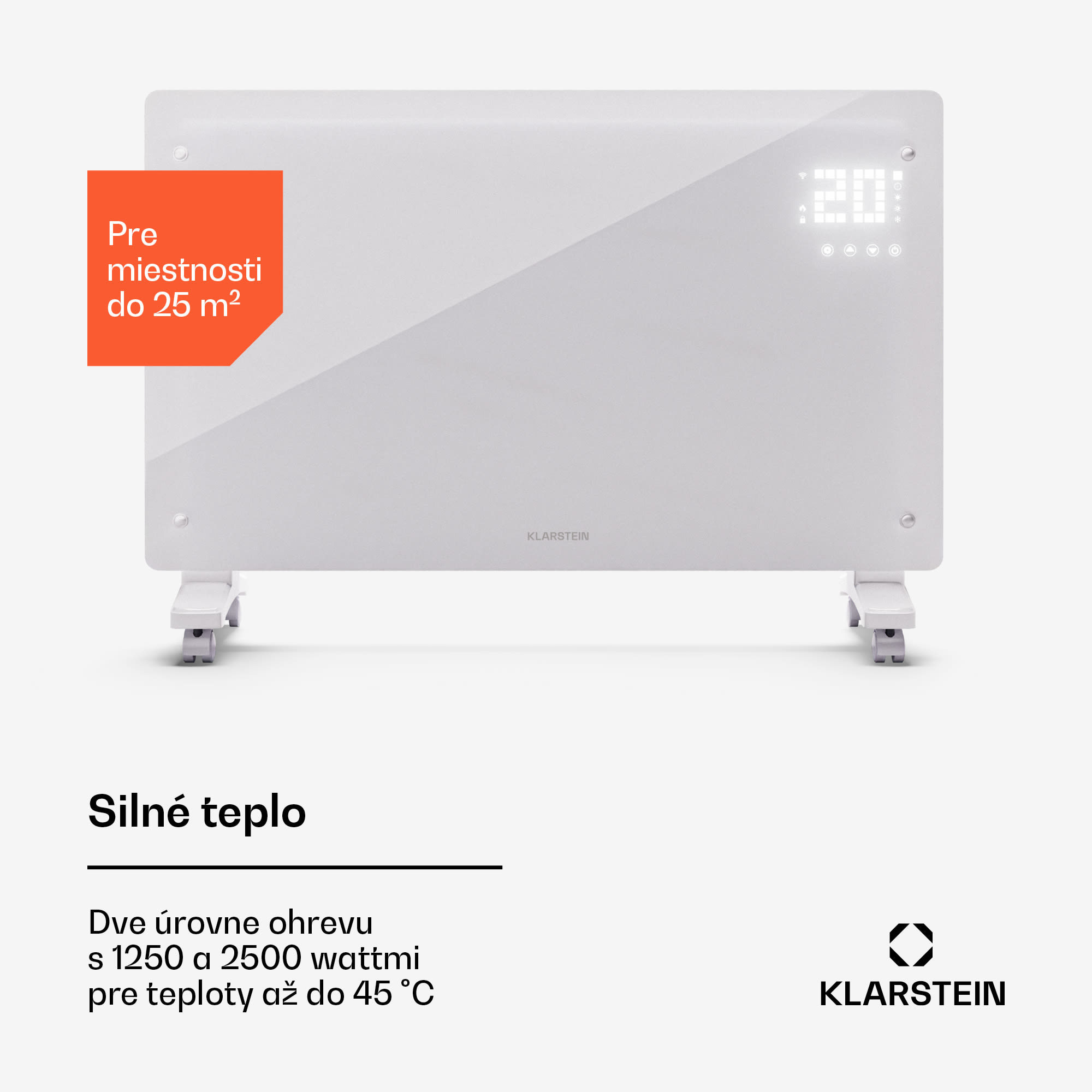 Klarstein Bornholm Smart 2500, konvektor, 2500W, WiFi, LED, IP24 – Obrázok 4