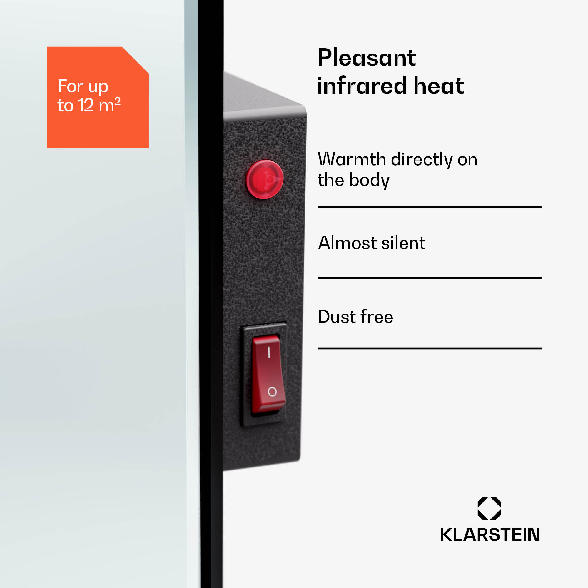 Klarstein Marvel Mirror 600, infračervený ohrievač, 600 W, týždenný časovač, zrkadlo – Obrázok 3