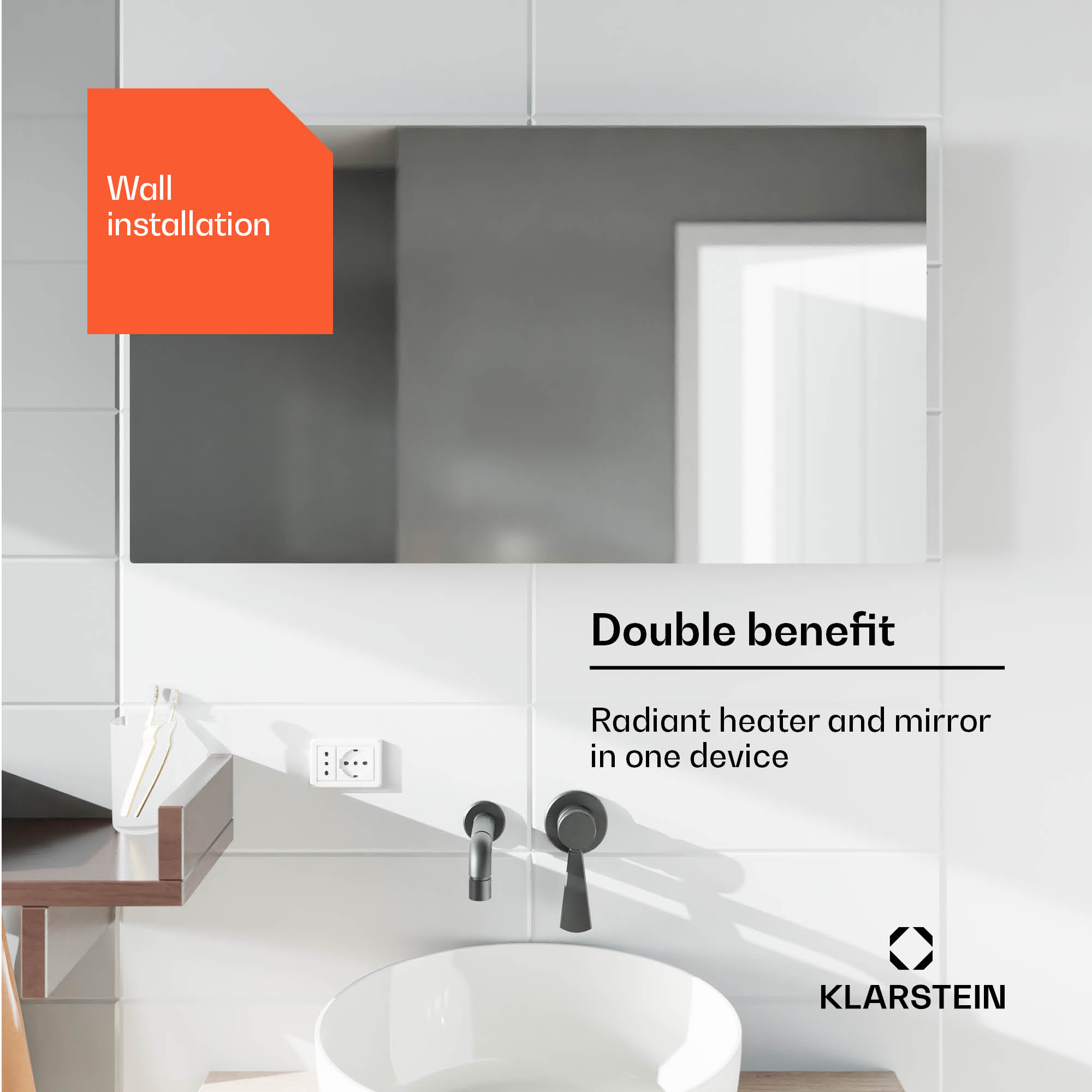 Klarstein Marvel Mirror 720, infračervený ohrievač, 720 W, týždenný časovač, zrkadlo – Obrázok 5