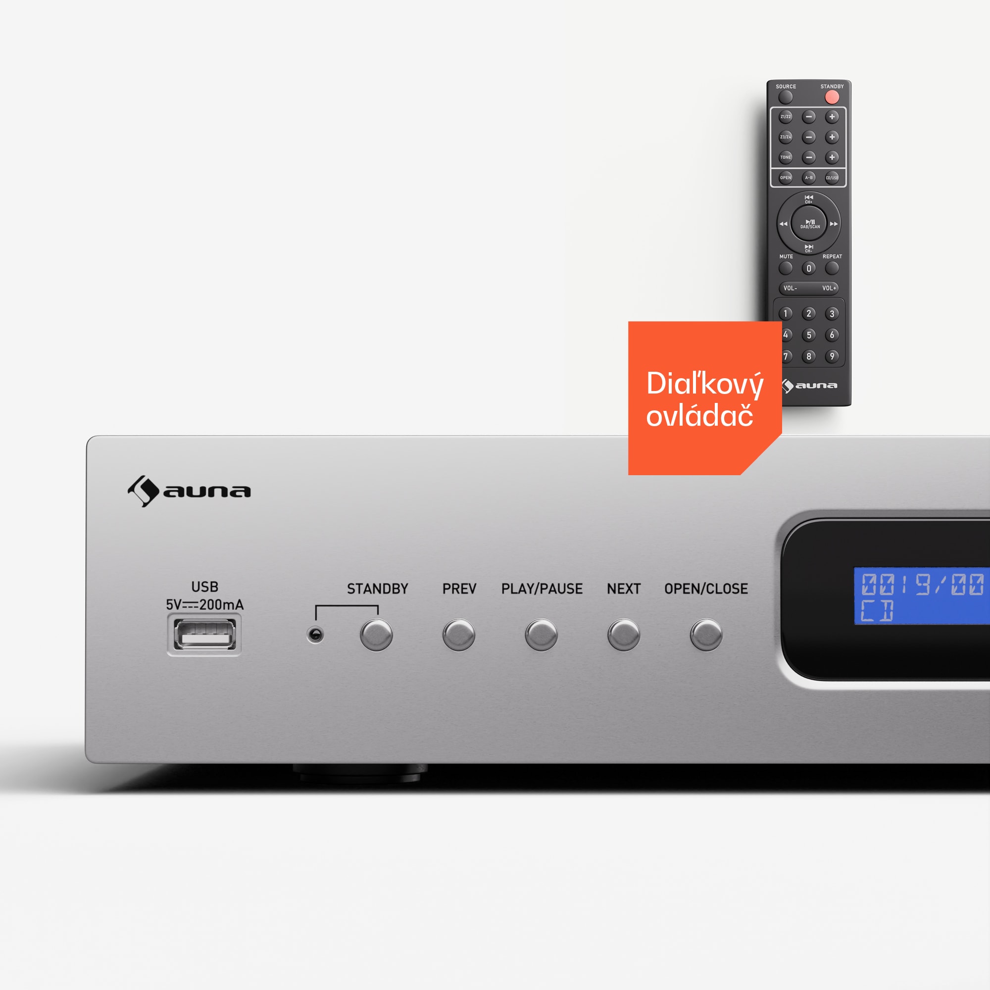 Auna Art22 CD/MP3 prehrávač, HiFi prehrávač, CD, CD-R/RW, CD-MP3, Displej, Diaľkové ovládanie – Obrázok 4