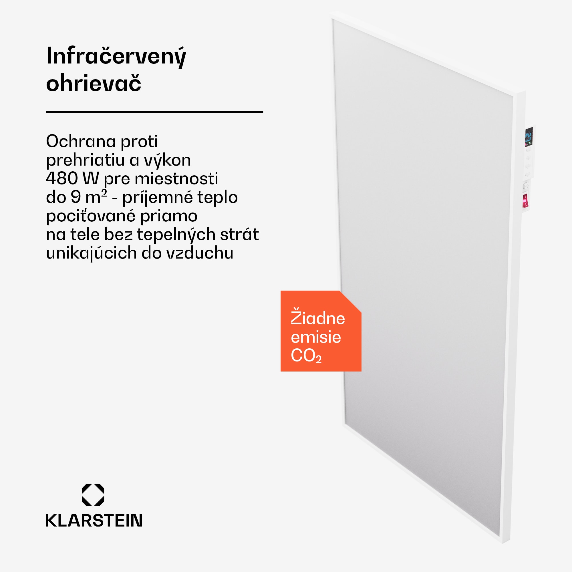 Klarstein Wonderwall Air Smart 480, infračervený ohrievač, 50 x 90 cm, 480 W, aplikácia – Obrázok 3
