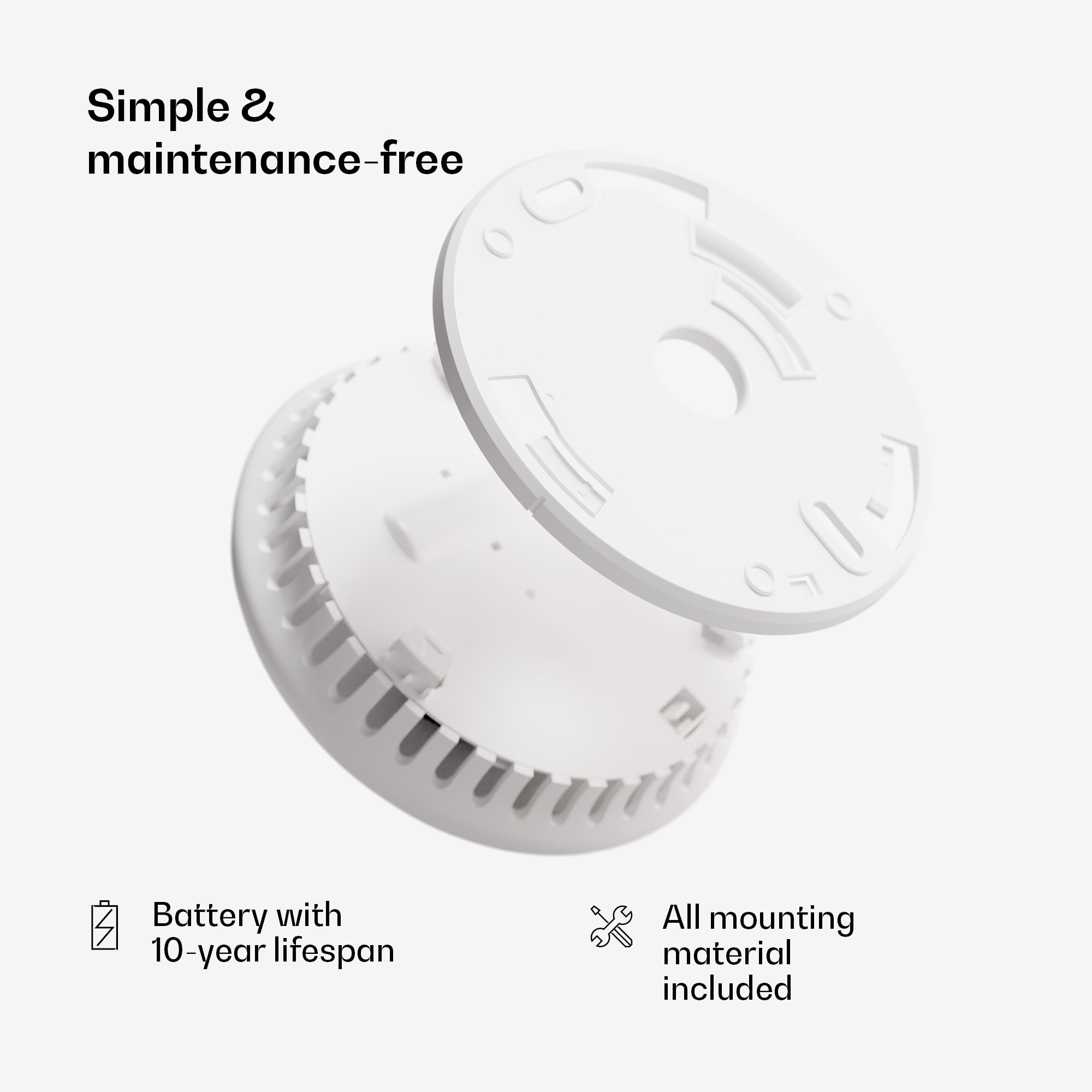 SHD by oneConcept, detektor dymu DOF Pro10, plastový, varovný signál: 85 dB, životnosť batérie 10 rokov – Obrázok 5