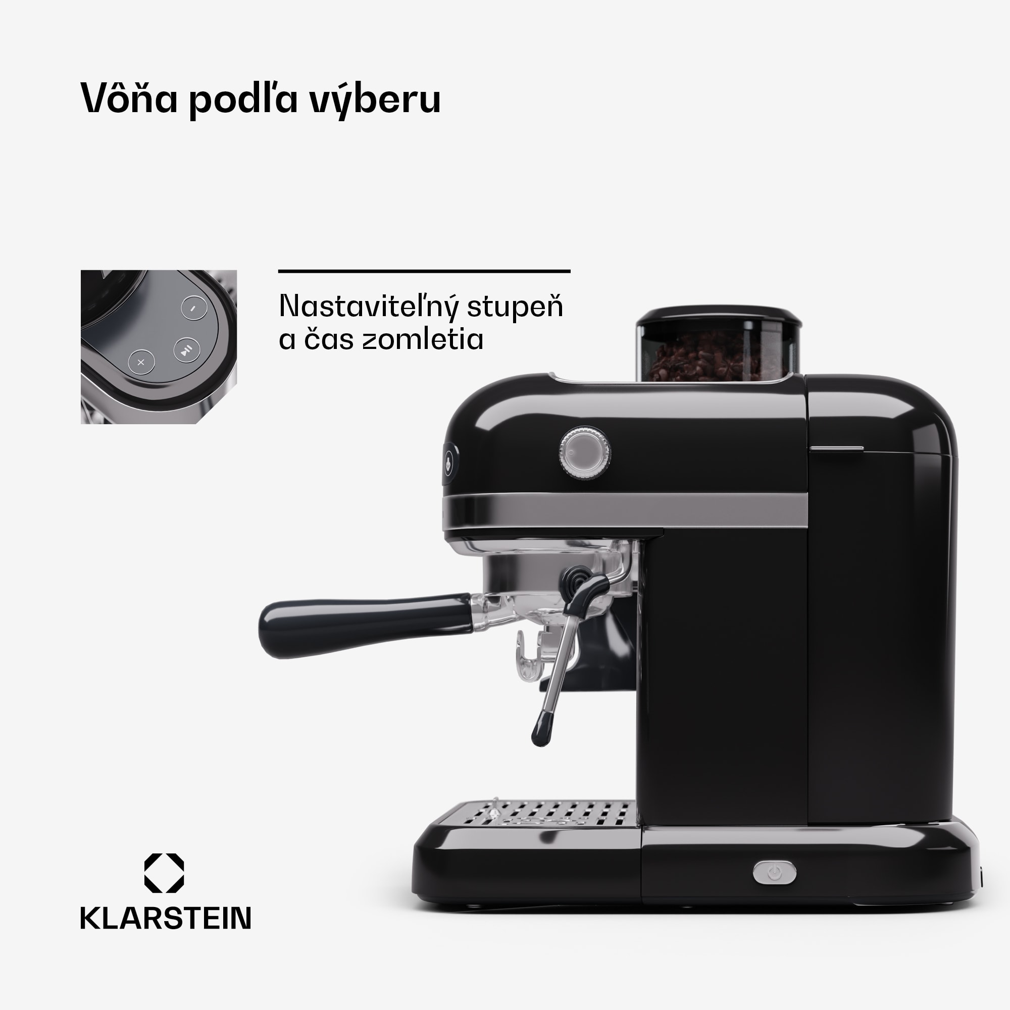Klarstein Bella Café, espresso kávovar, vrátane mlynčeka, 1550 W, 20 bar, 1,4 litra – Obrázok 4