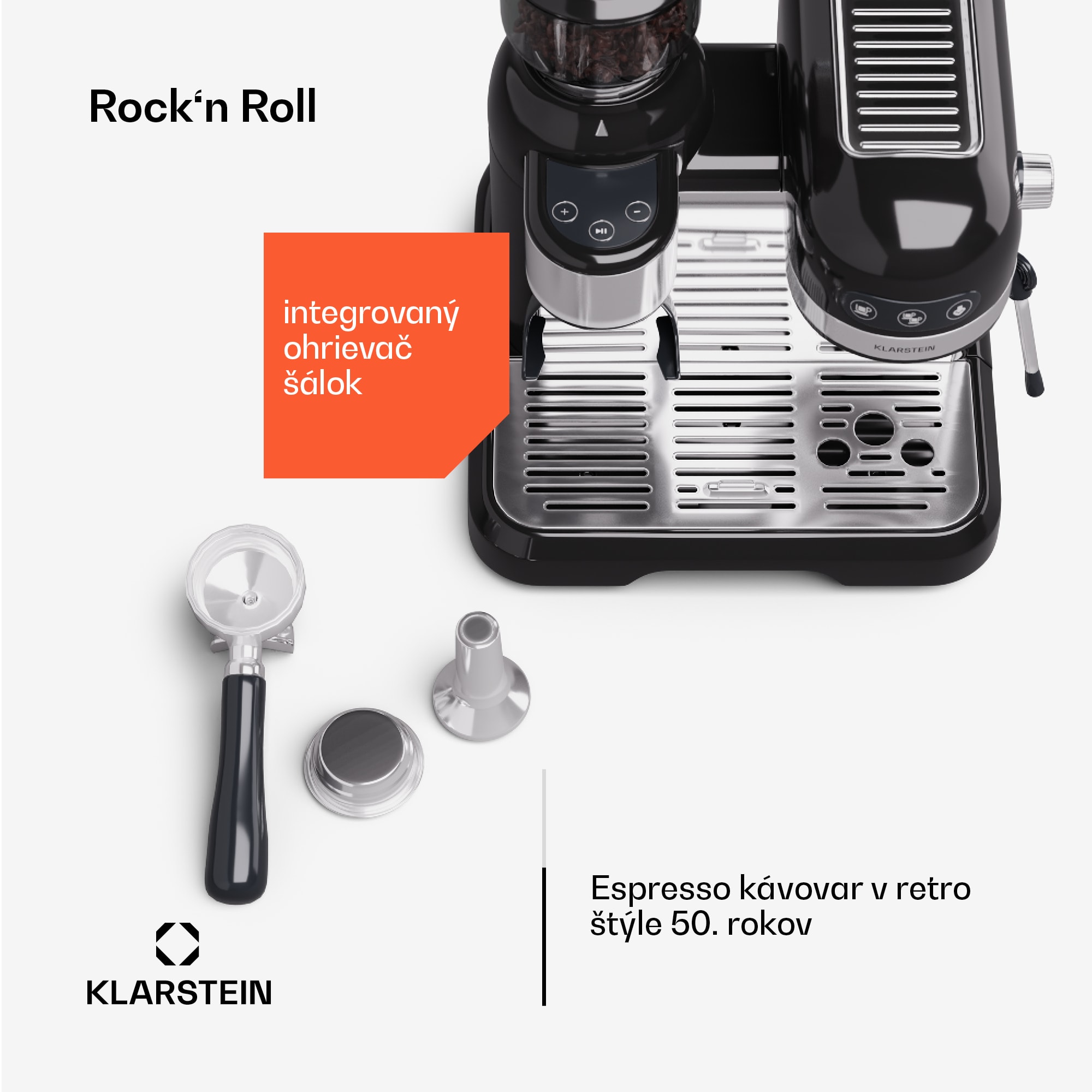 Klarstein Bella Café, espresso kávovar, vrátane mlynčeka, 1550 W, 20 bar, 1,4 litra – Obrázok 5