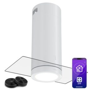 Klarstein Beretta Premium Smart, ostrovčekový digestor, 544 m³/h, aplikácia, odsávanie/recirkulácia vzduchu, LED, filter s aktívnym uhlím