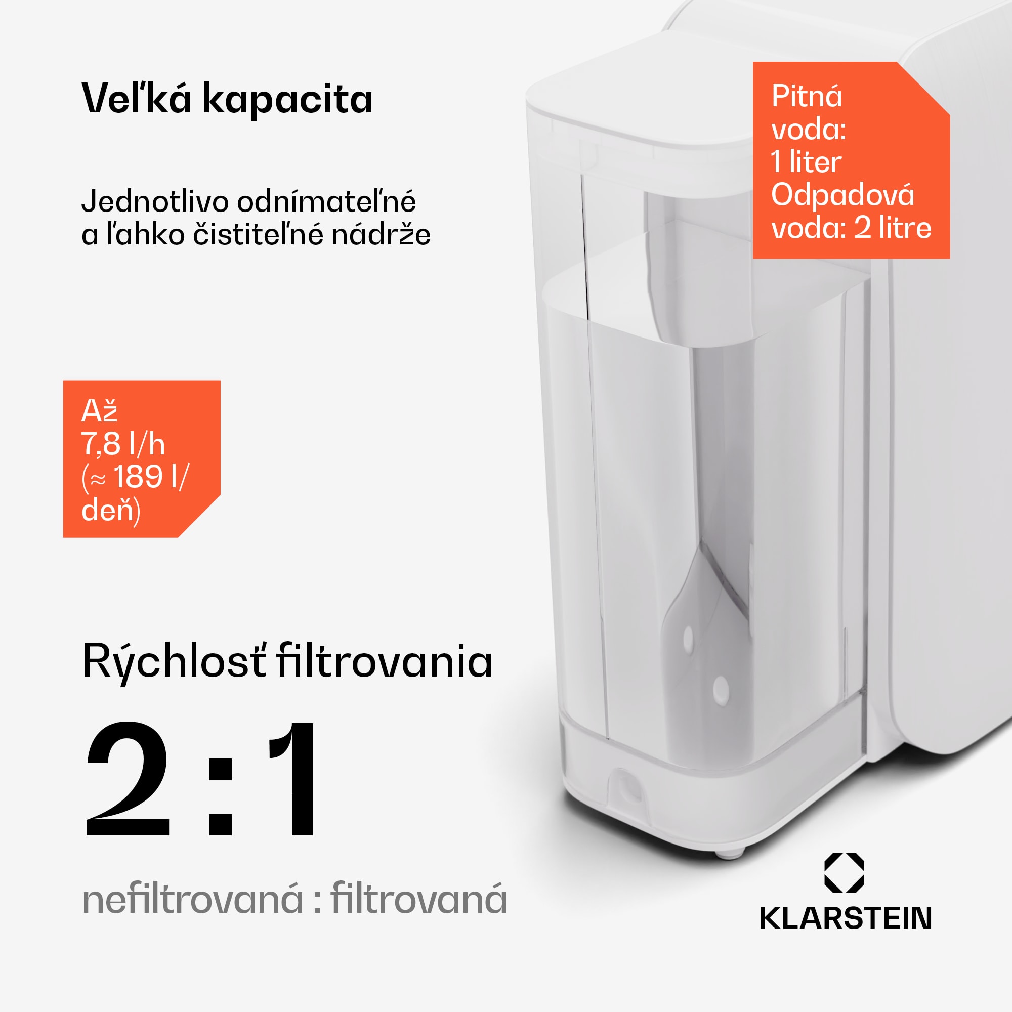 Klarstein AquaLine 3L, čistička vody, 5-stupňová filtrácia, objem 3 l, 6 teplôt vody, biela – Obrázok 5