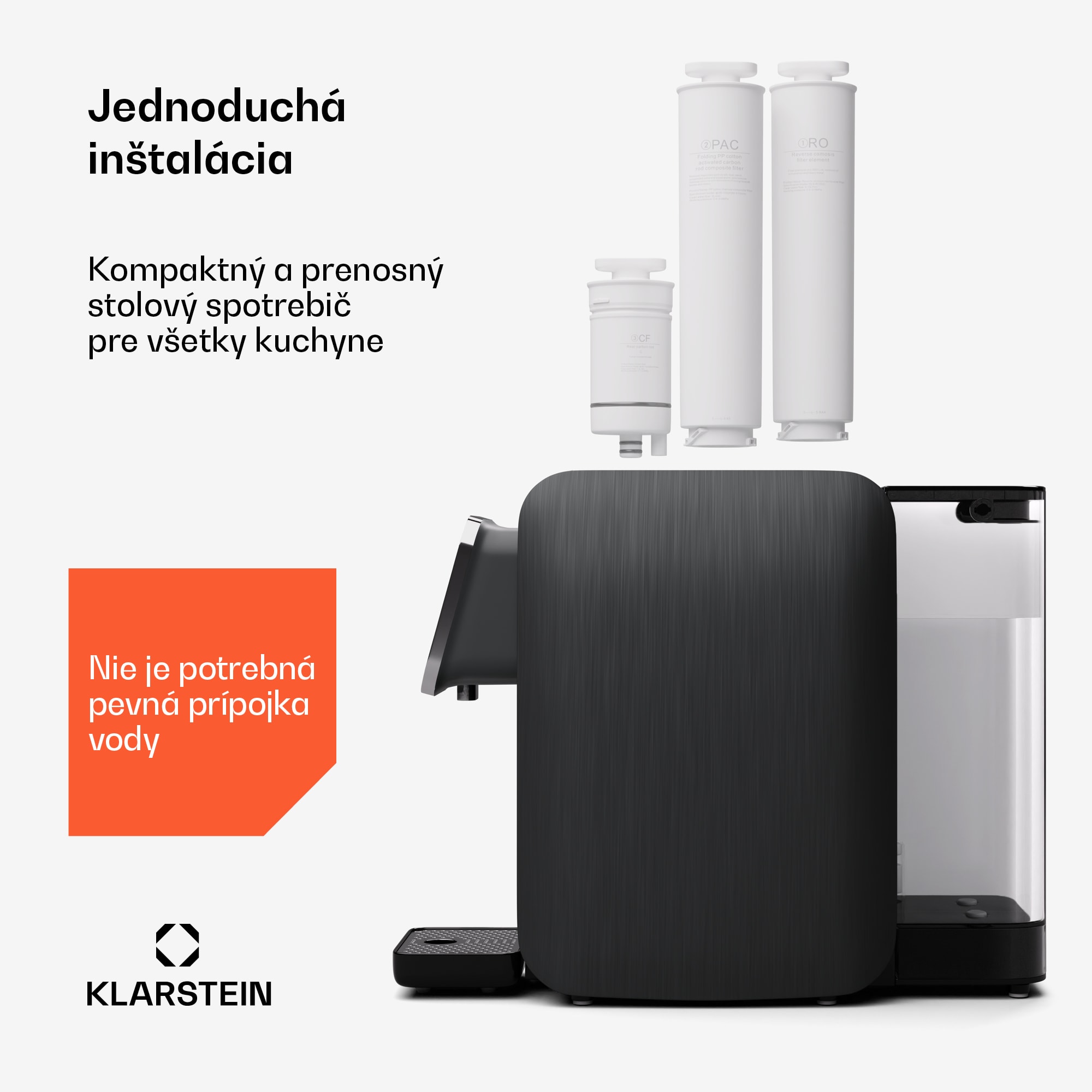 Klarstein AquaLine 3L, čistička vody, 5-stupňová filtrácia, objem 3 l, 6 teplôt vody, čierna – Obrázok 3