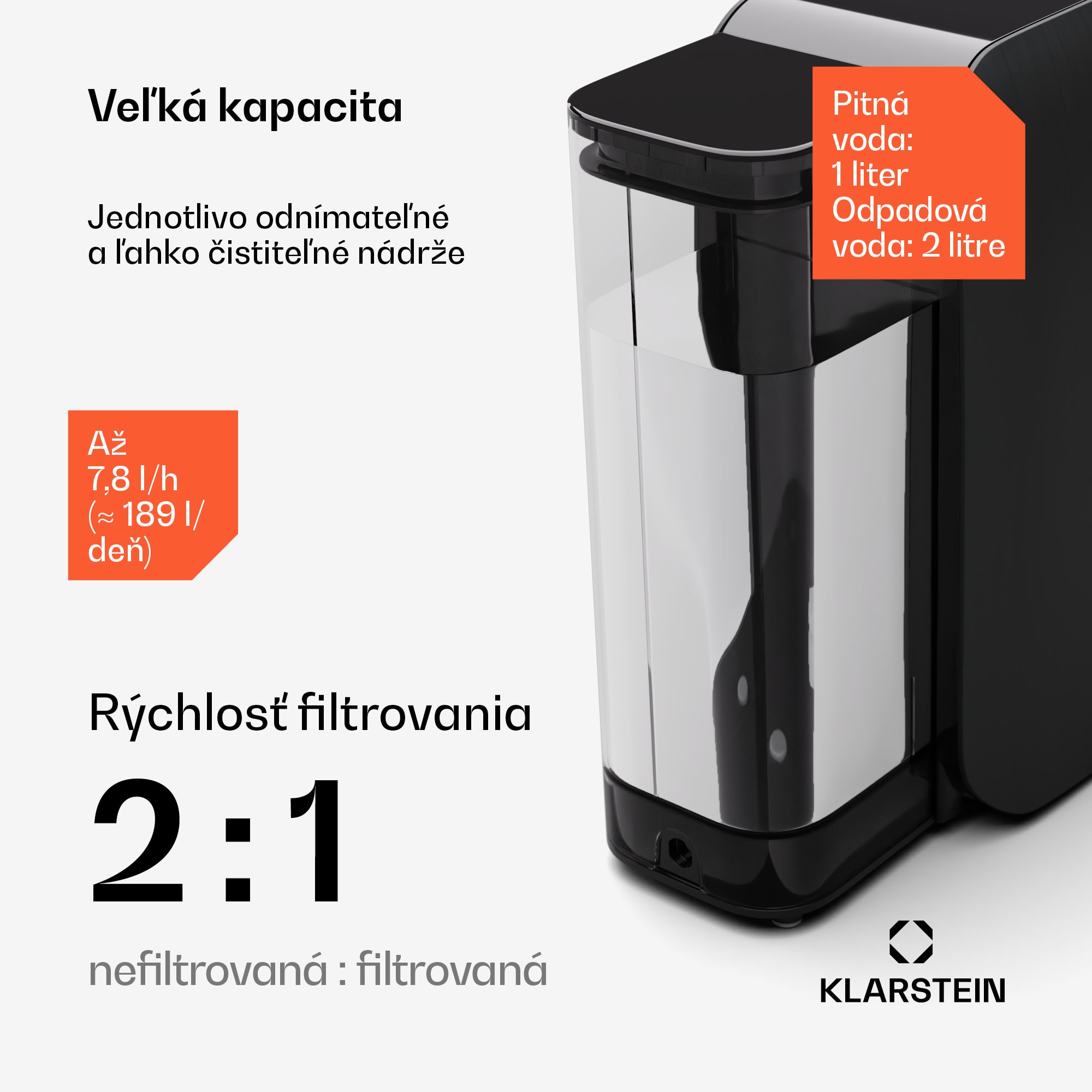 Klarstein AquaLine 3L, čistička vody, 5-stupňová filtrácia, objem 3 l, 6 teplôt vody, čierna – Obrázok 5