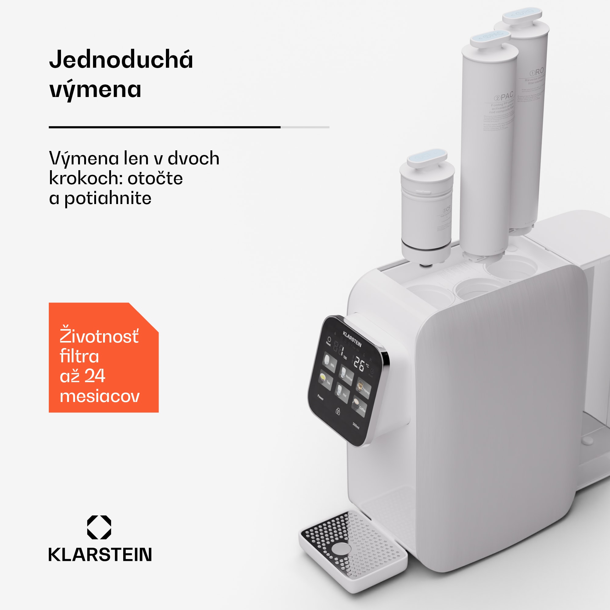 Klarstein AquaLine 50G RO filter, membránová technológia reverznej osmózy, úprava vody – Obrázok 3