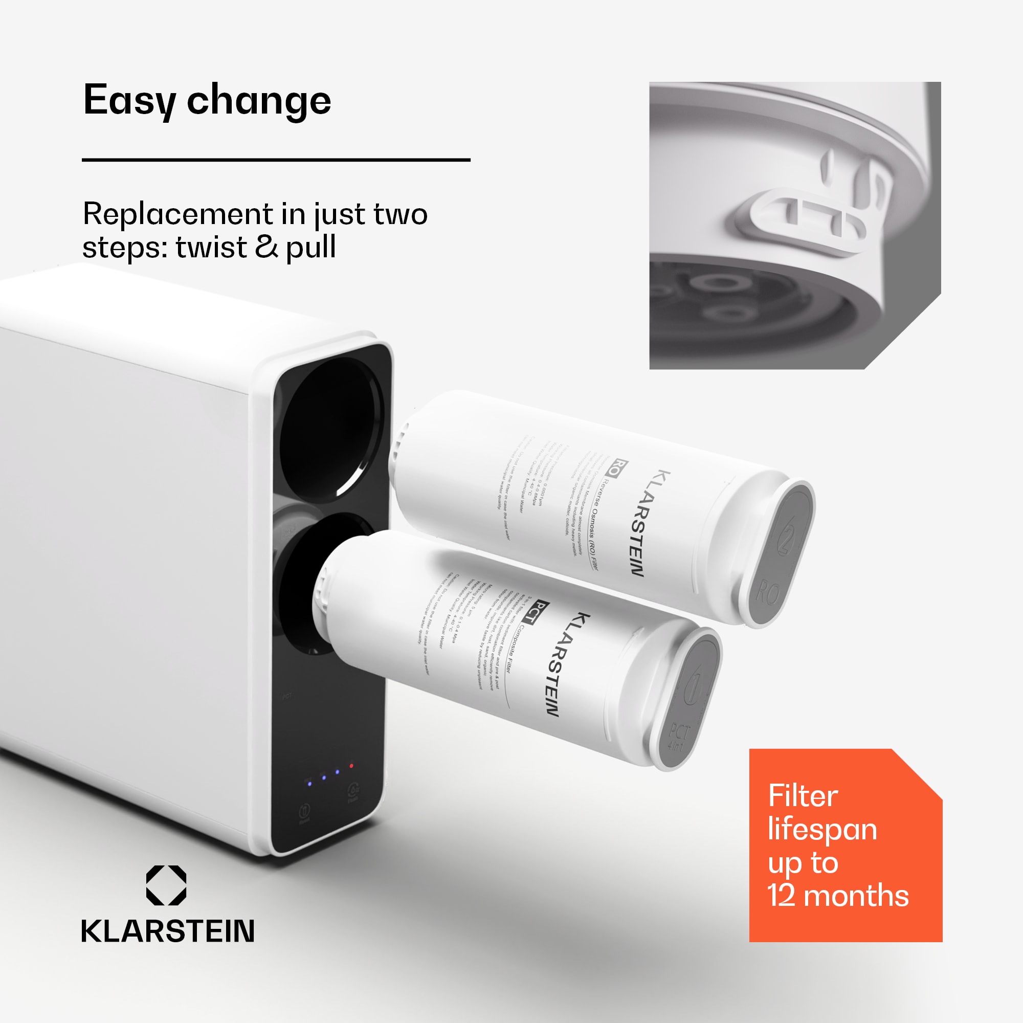 Klarstein PureLine PCT filter, príslušenstvo, náhradný filter, 3-stupňový: sedimentačný/ pred-/post- uhlíkový – Obrázok 3