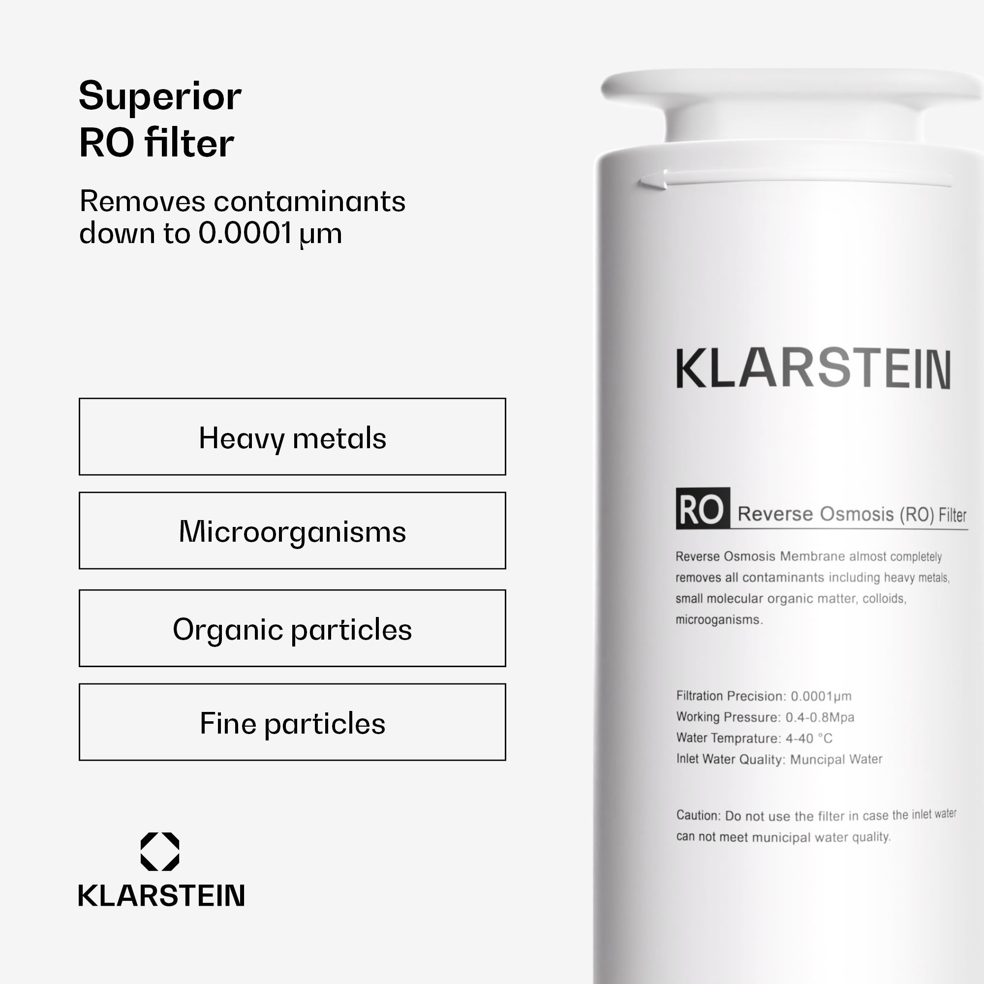 Klarstein PureLine 600 RO filter, náhradný / príslušenstvo, reverzná osmóza, 600 GPD / 2270 L/d – Obrázok 2