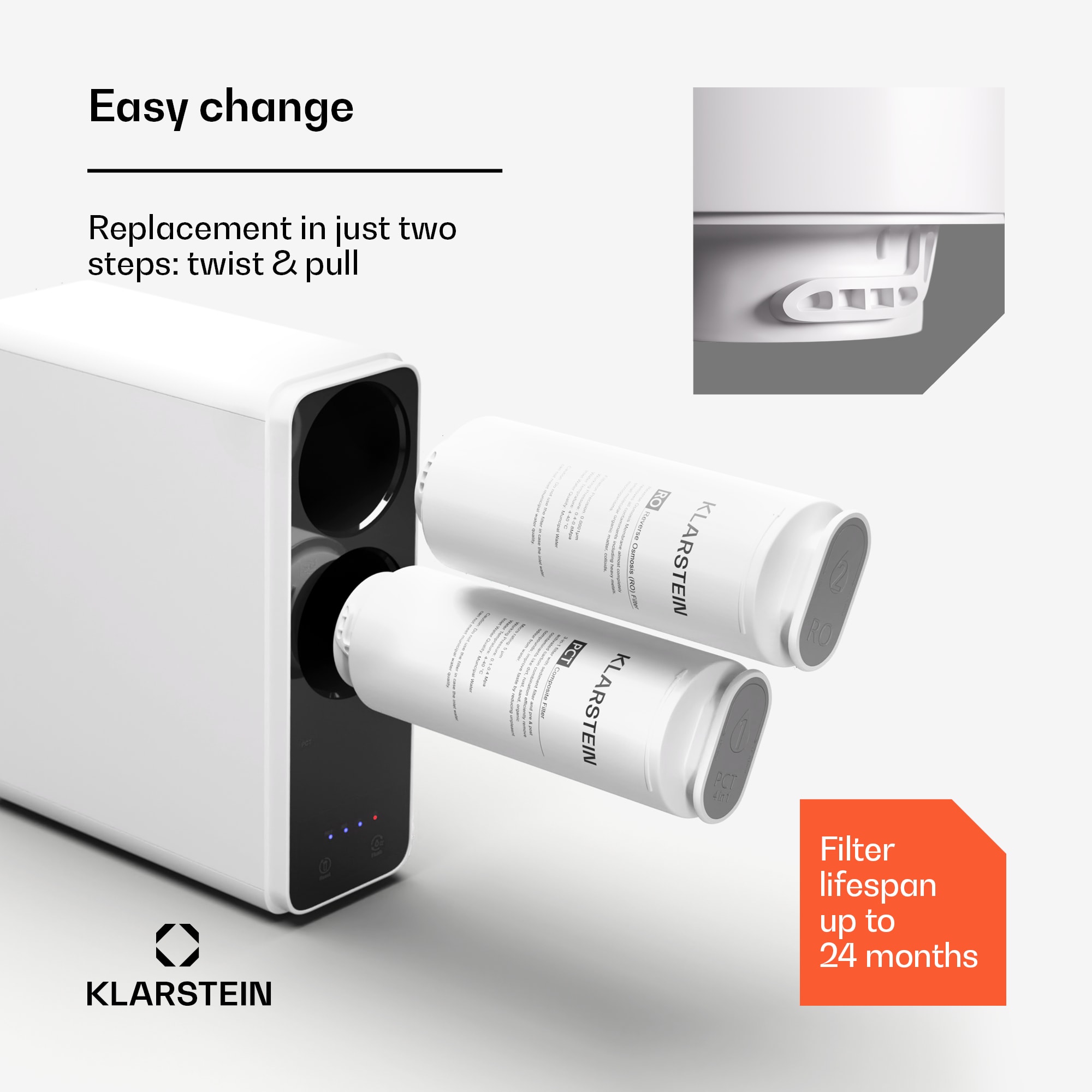 Klarstein PureLine 800 RO filter, náhradný / príslušenstvo, reverzná osmóza, 800 GPD / 3000 L/d – Obrázok 3