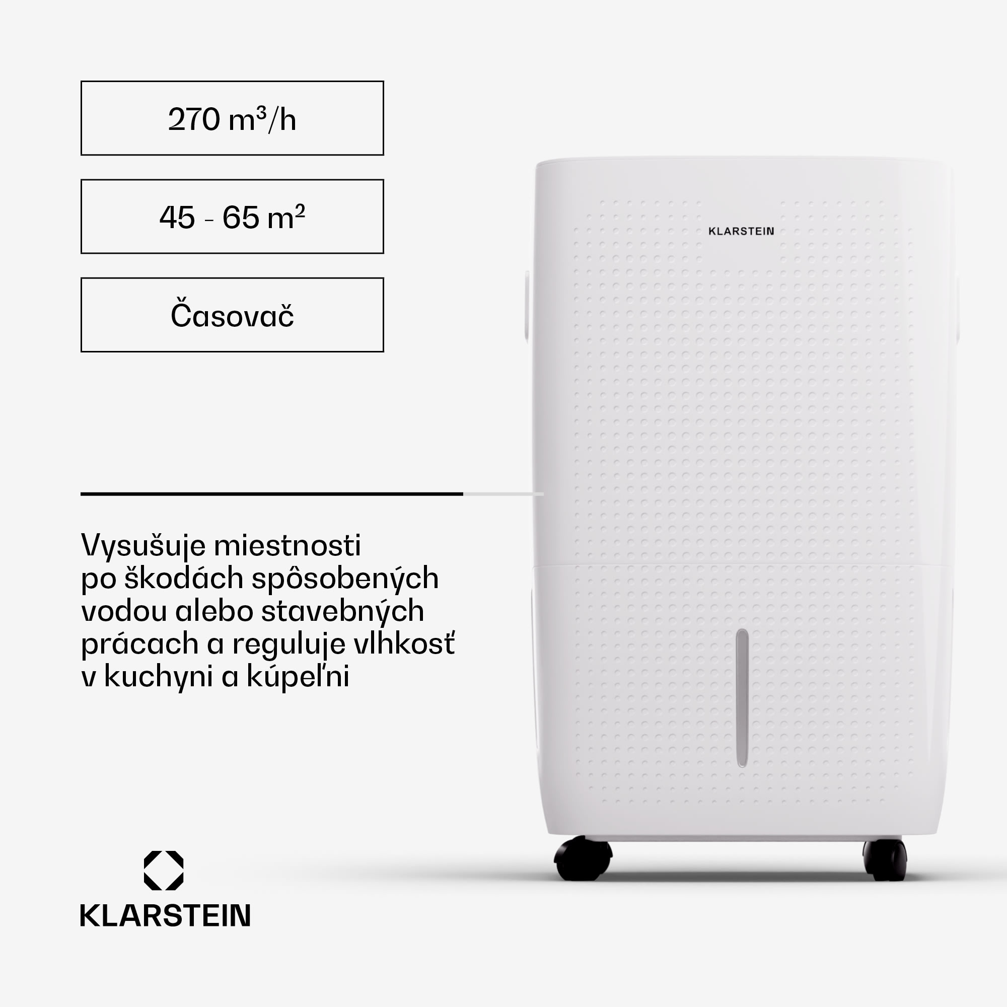 Klarstein DryFy Pro Connect Smart, Odvlhčovač vzduchu, WiFi, Kompresný, 60l/24h, 45-65m² – Obrázok 4