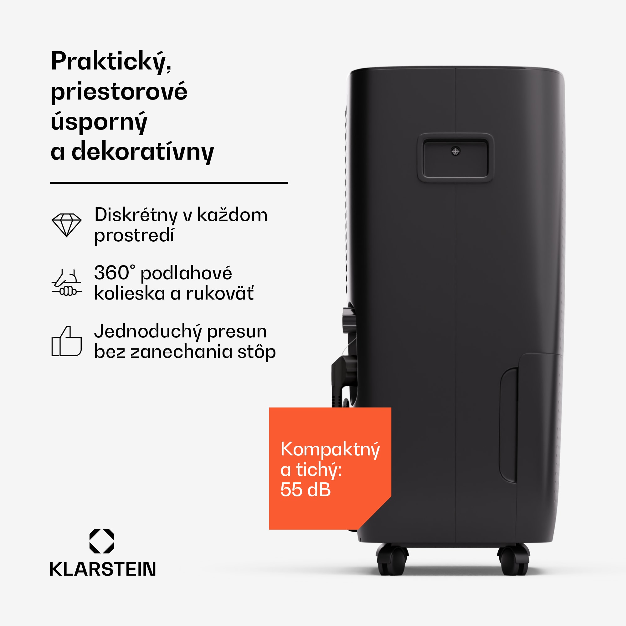Klarstein DryFy Pro Connect 60 Smart, Odvlhčovač, WiFi, Kompresia, 60l/24h, 45-65 m² – Obrázok 2
